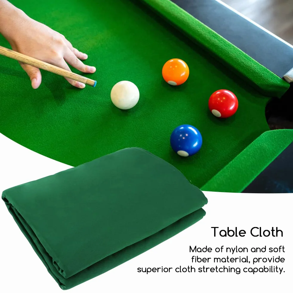 Tapete de nailon para mesa de billar profesional con 6 protectores laterales