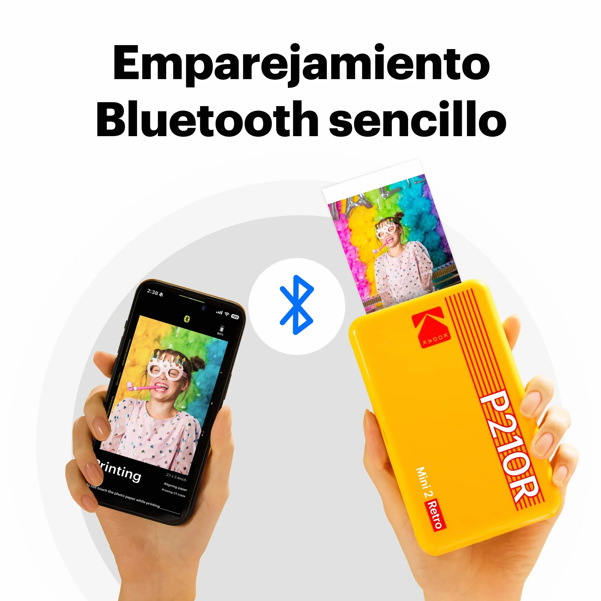 KODAK Mini 2 Retro Impresora Fotográfica 4Pass 54X86mm Bluetooth Blanco