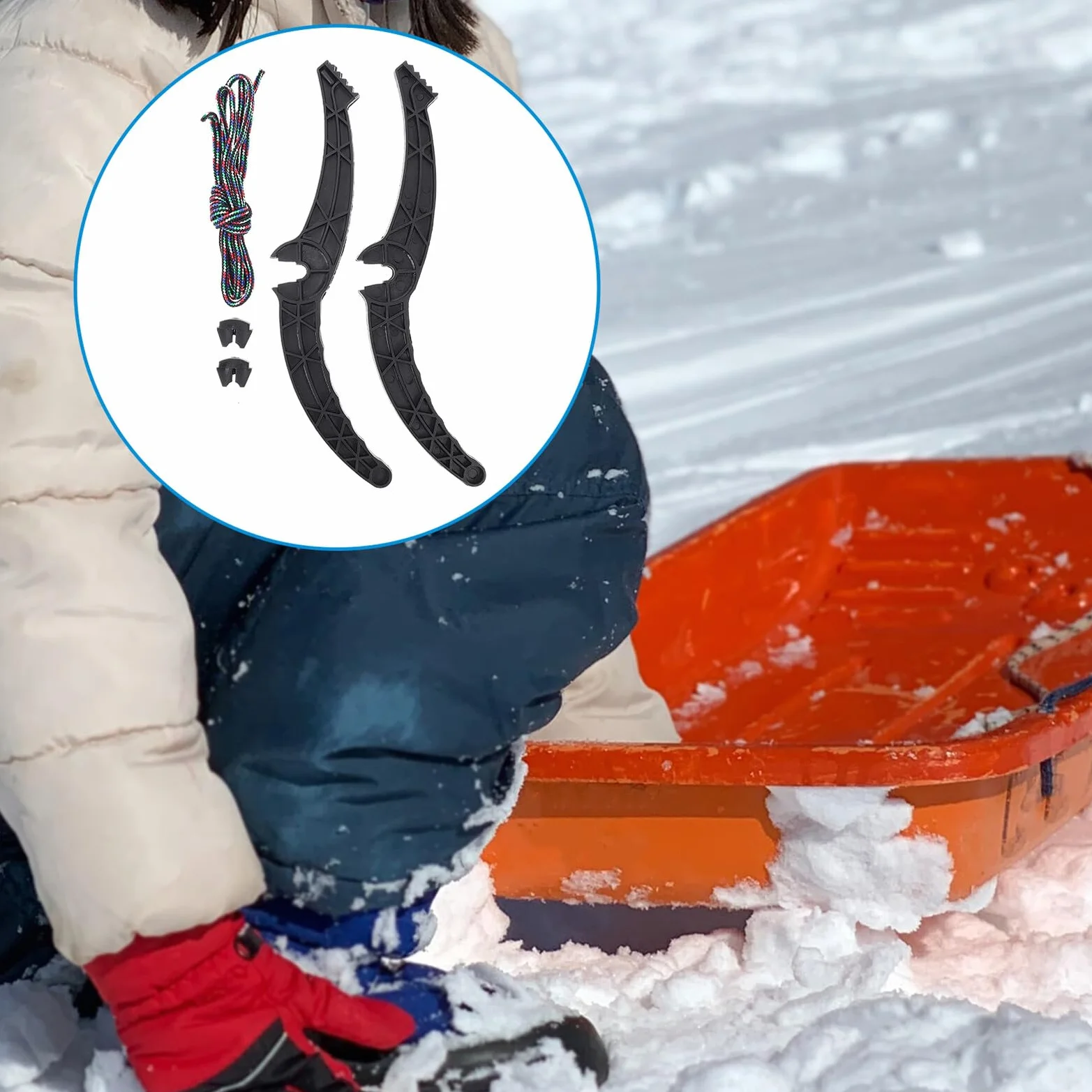 Manija de Freno de Snowboard Antideslizante para Esquí Accesorio de Trineo