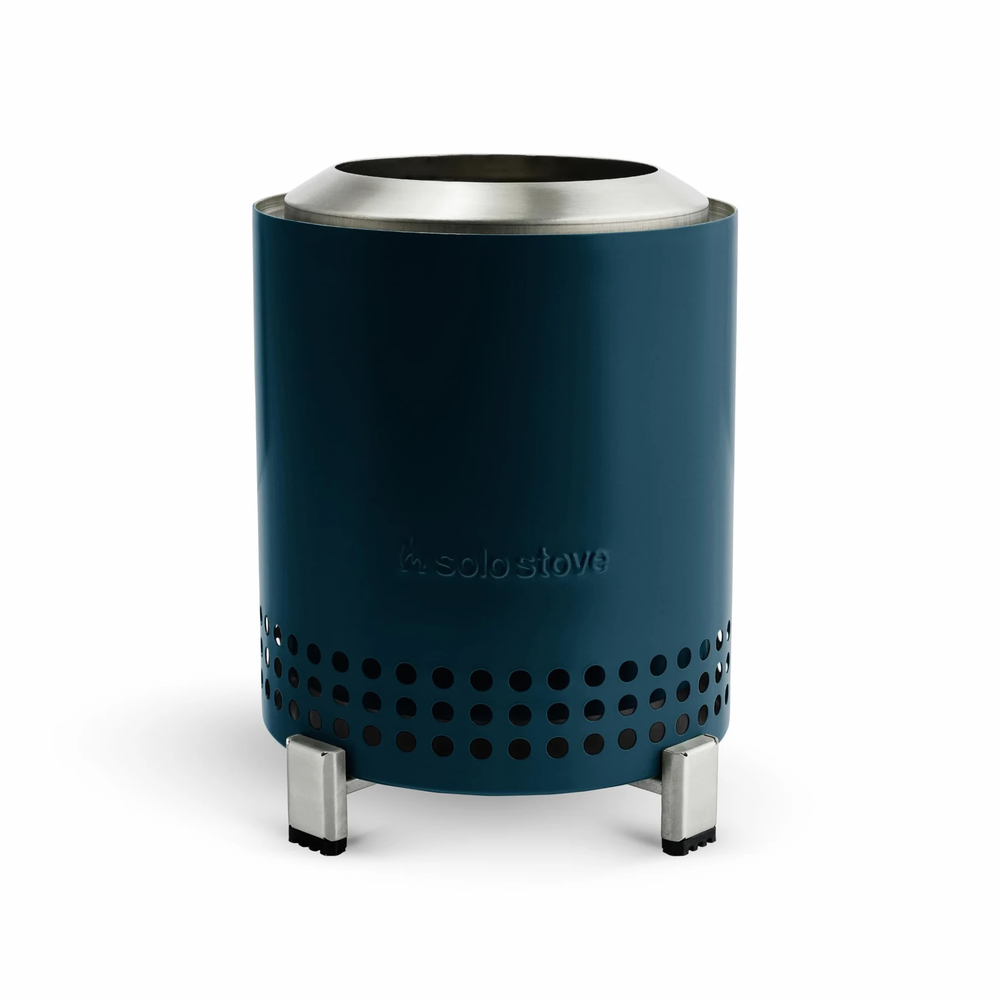 Solo Stove Mesa - Fogata de mesa con soporte, bajo humo, para exteriores, para zonas urbanas y suburbios, alimentada por pellets o madera, combustión segura, acero inoxidable, con bolsa de viaje, 17,5