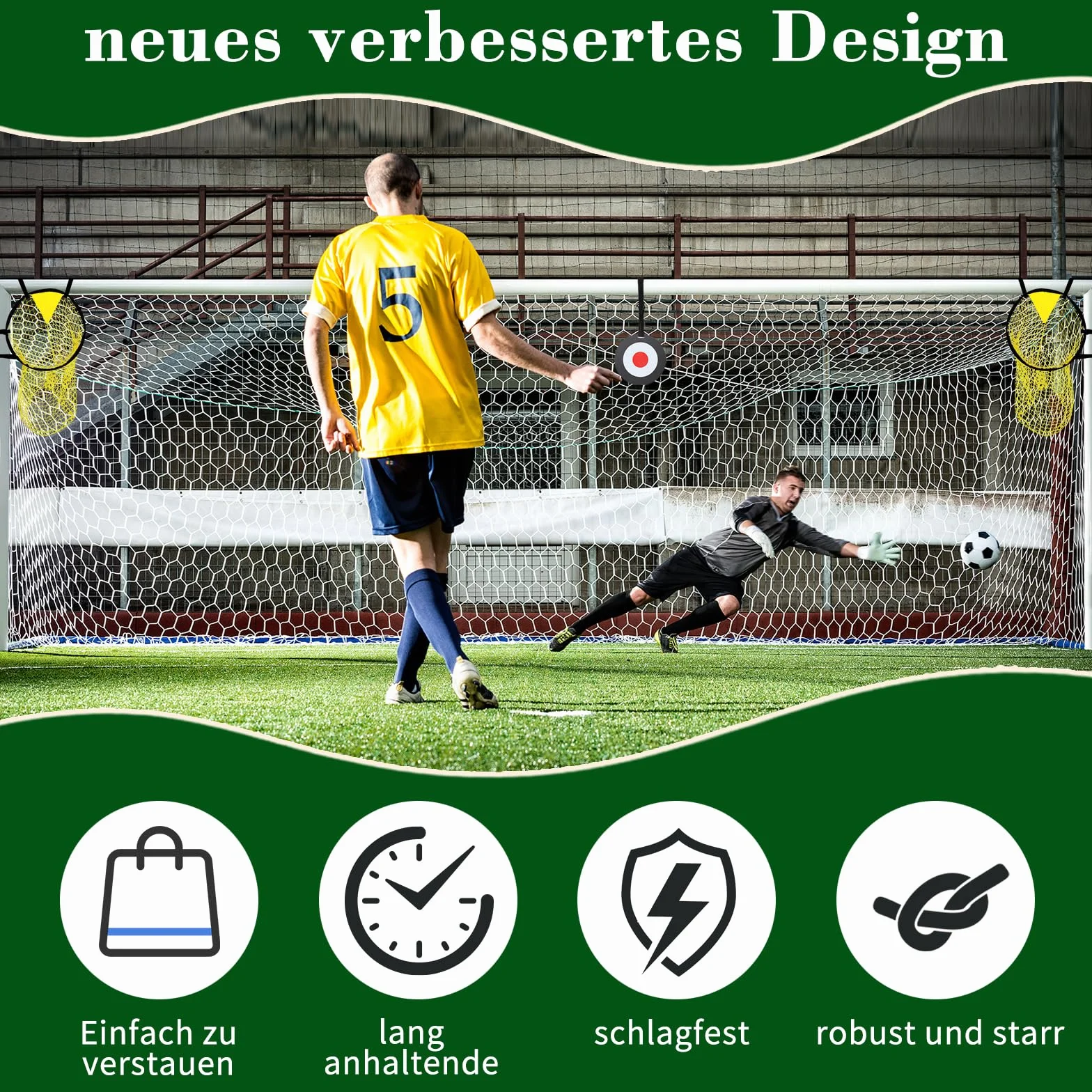 Entrenamiento de fútbol portería y diana móvil 3 accesorios