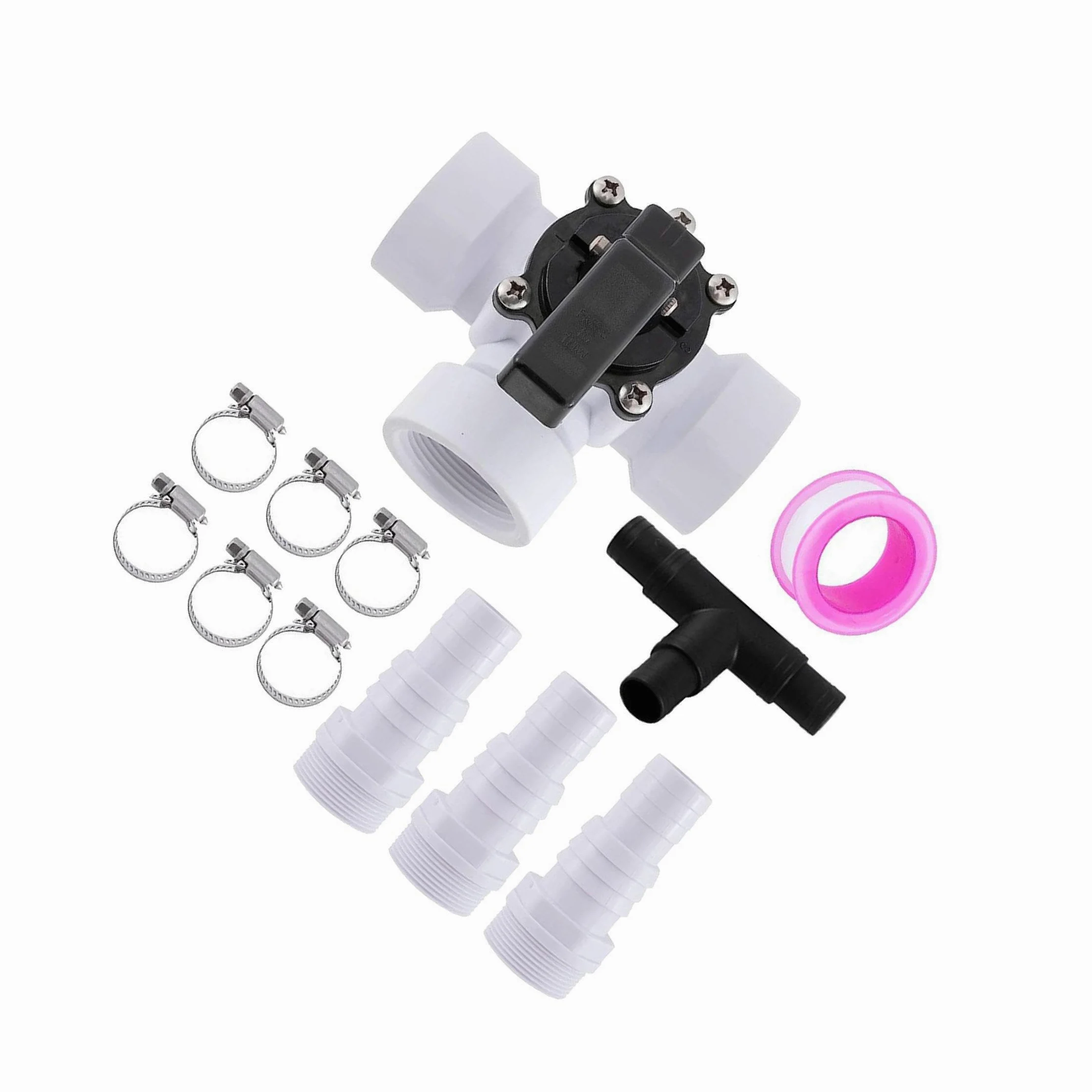 Adaptador de Manguera con válvula desviadora de Piscina, práctico y desviador de 3 vías para una práctica conexión de tubería de PVC.