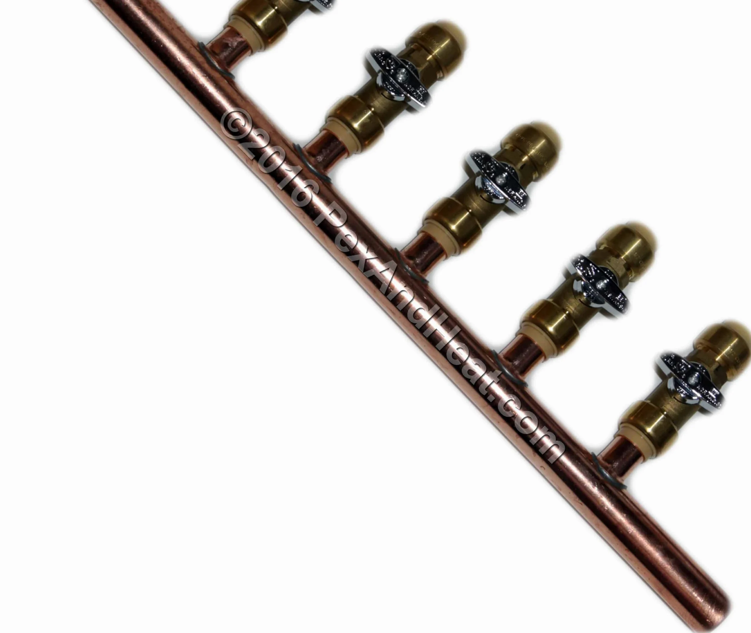 Colector PEX con 8 ramas, macho de 3/4 pulgadas a válvula de bola de ajuste a presión de 1/2 pulgada, extremo abierto