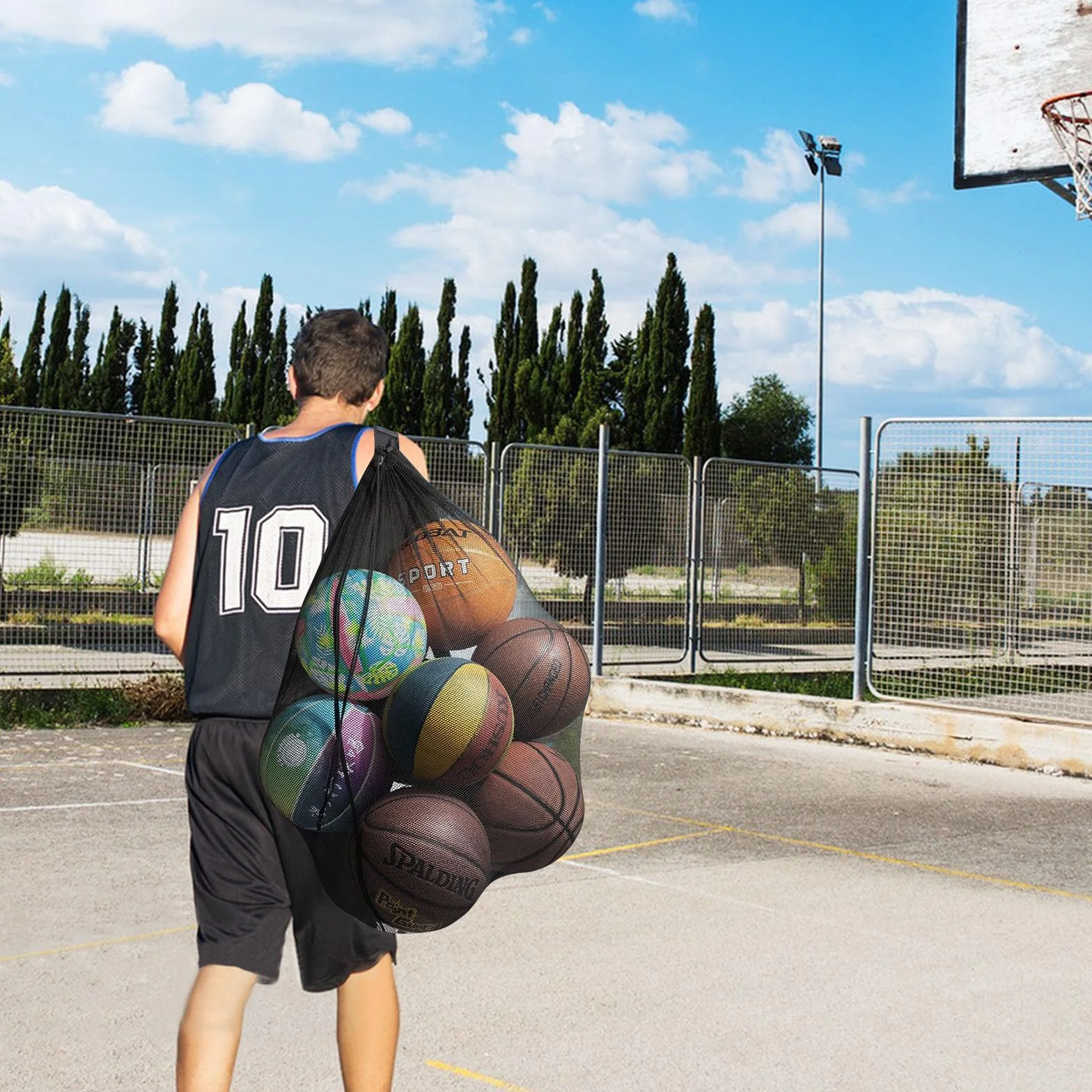 MeoZynxadril Bolsa de Malla Deportiva 79 x 100 cm para Baloncesto Fútbol Voleibol