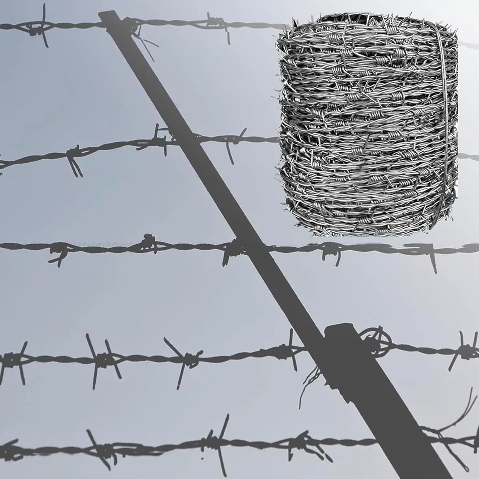 Alambre De Espino, Rollo De Alambre De Púas Alambre De Acero Sólido con Alto Contenido De Zinc Diámetro del Cable 1,8 mm Alambre De Púas Fácil De Doblar Patio O Manualidades (200m)