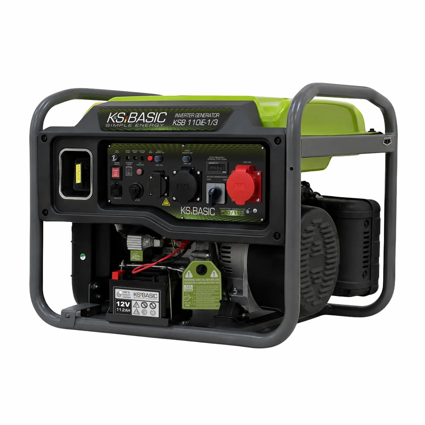K&S BASIC 110iE-1/3 - Generador inversor, 11 kW, máx. VTS | Generador de emergencia inverter para el hogar, camping y trabajos de taller
