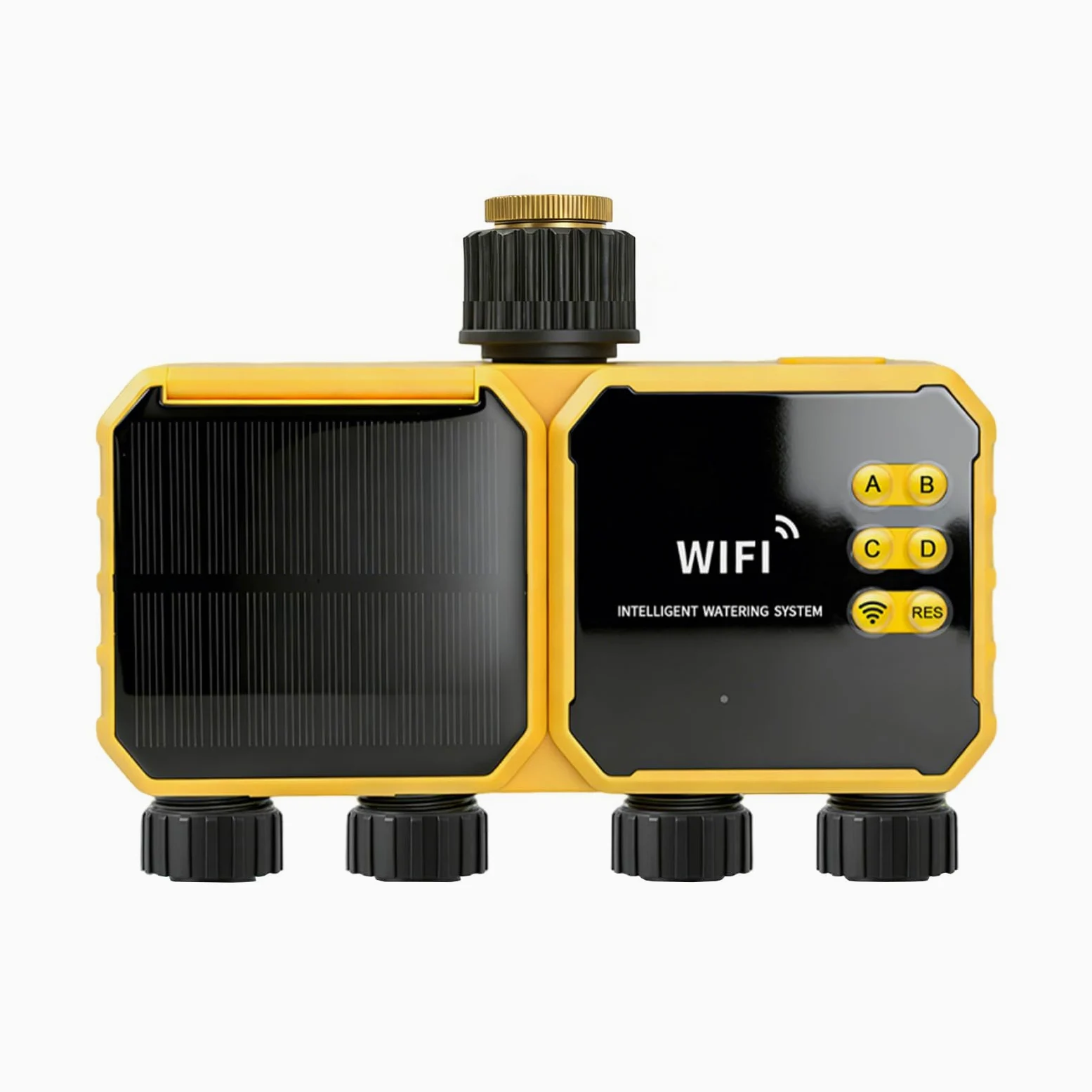 Goshyda Temporizador de Riego Inteligente con Sensor de Lluvia, Controlador de Válvula de Agua con Energía Solar, de Riego de Jardín Fácil de Usar para Patio Exterior, Control WiFi