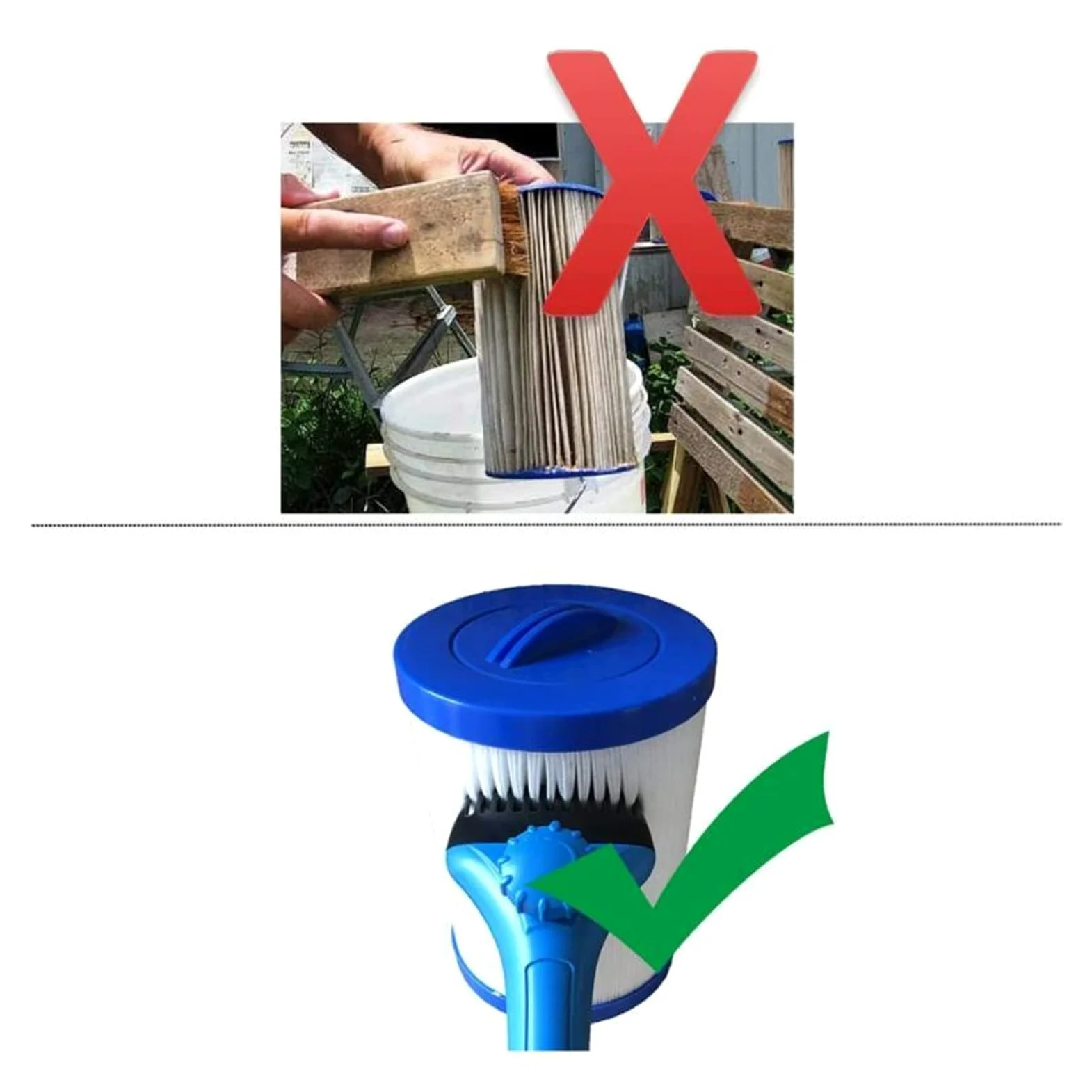 aspiradora de Piscina Limpiador de Cartucho de Piscina, Varita de escombros, filtros de bañera, Peine de Filtro, superlimpiador for Piscina, bañera, SPA, Herramienta de Agua