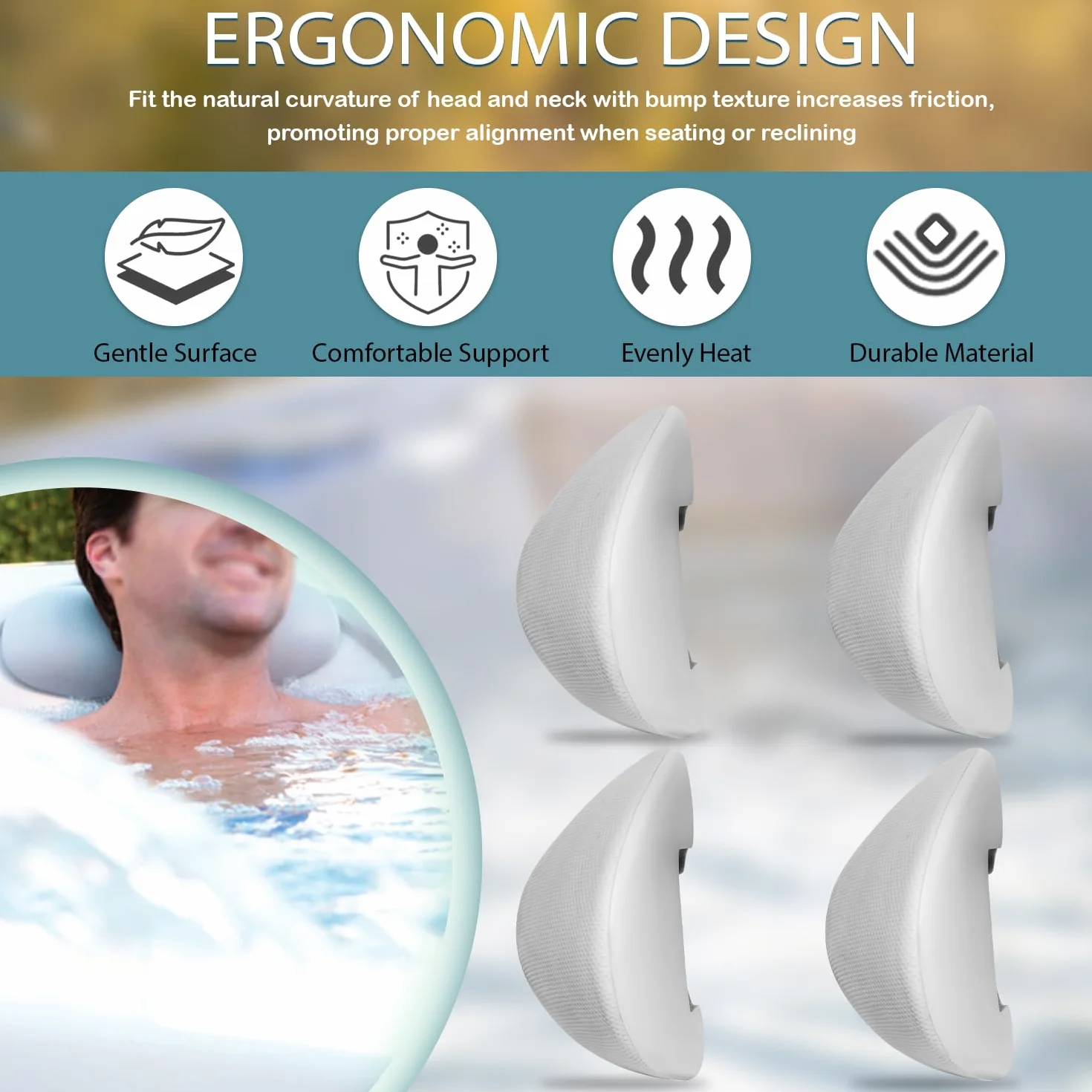 Paquete de 4 almohadas de repuesto 77444 para aguas termales, puntos calientes, Watkins Spas 2011-actual, 11.2 pulgadas de largo x 4 pulgadas de ancho, compatible con relé de modelo, Rhythm, Tempo,