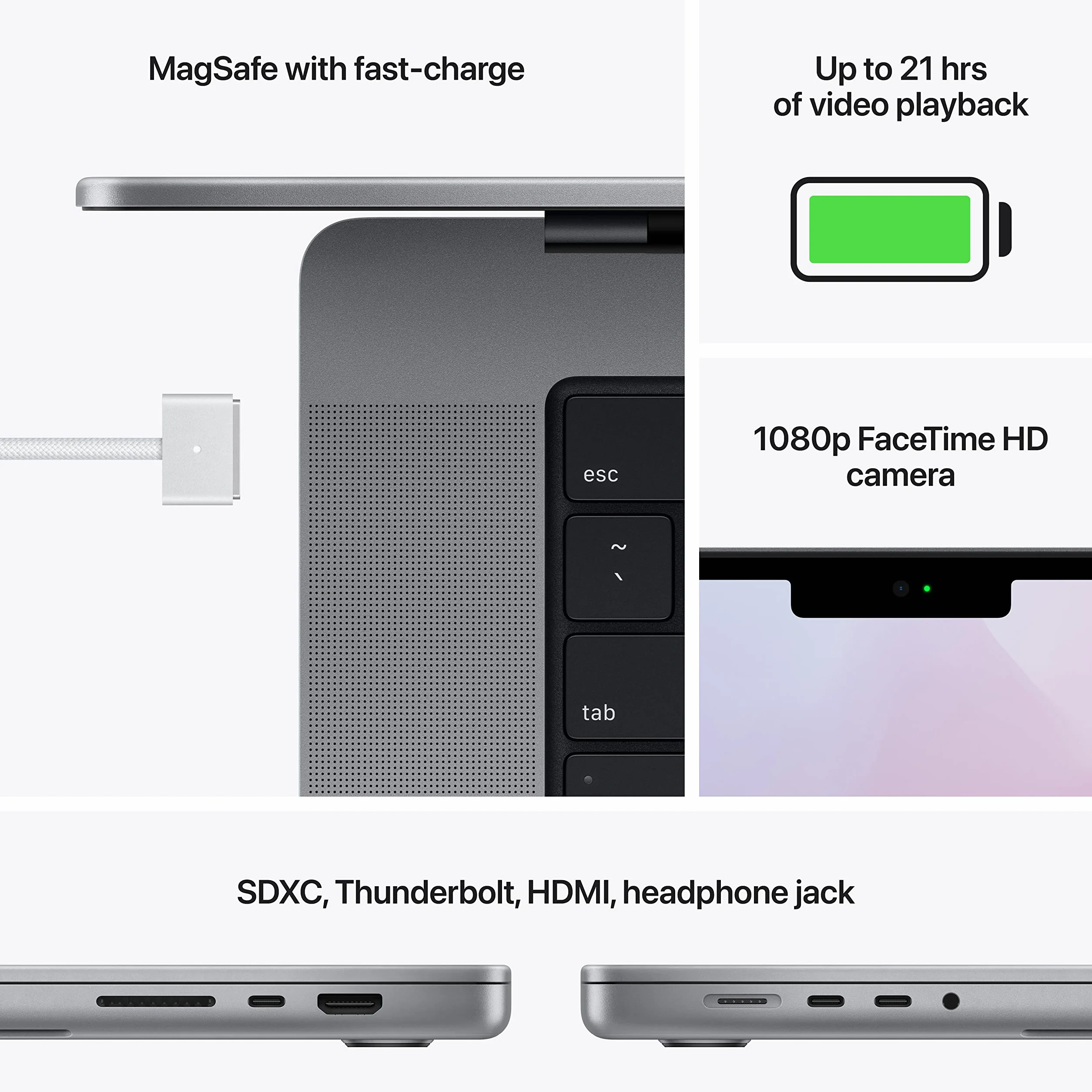 Apple MacBook Pro 16 Pulgadas M1 Pro 16GB RAM 512GB SSD Gris Espacial Reacondicionado
