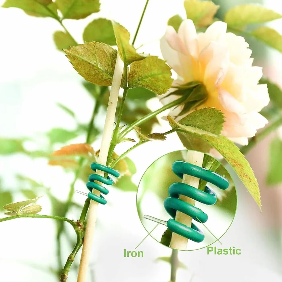 Alambre Plastificado Verde,2 Bobinas Alambre Jardin 3,5mm x 40m,Alambre Para Plantas Lazos,Alambre Para Jardinería Con Cortador,Ldeal Para Atar Rosales Trepadores y Soporte De Plantas En El Jardín