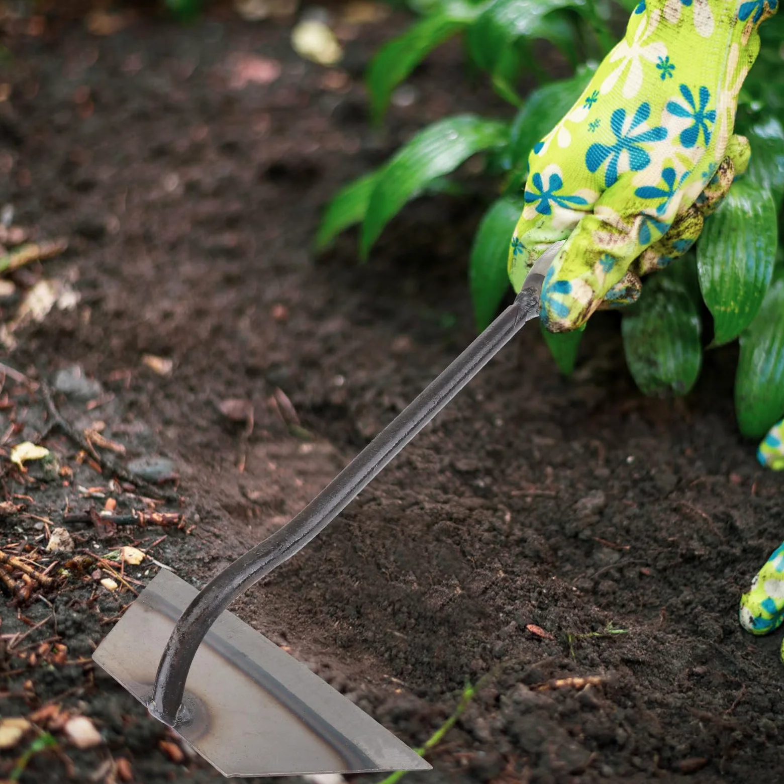 ABOOFAN Azadas de Mano de Acero, Azada Pequeña para Jardinería y Deshierbe, 4 Piezas, 3 Estilos, para Hacer Zanjas y Cultivar Huertos