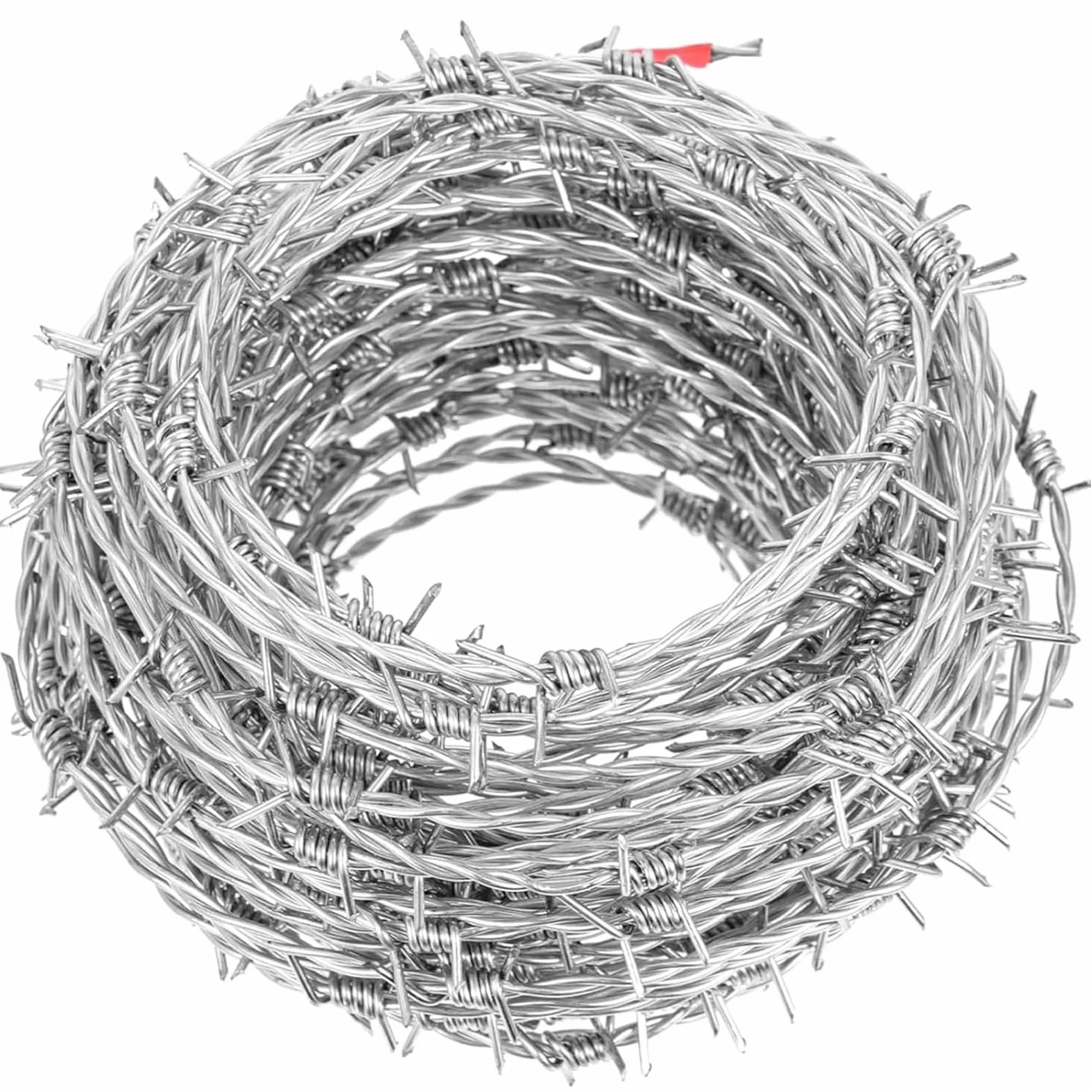 Rollo De Alambre De Púas, Alambre Espino Galvanizado Alambre De Espino Anti-Escalada Anti-Robo Malla De Alambre Valla Aislamiento De Espinas Medidas De Seguridad para Valla Forestal ( 2.8mm 100M)