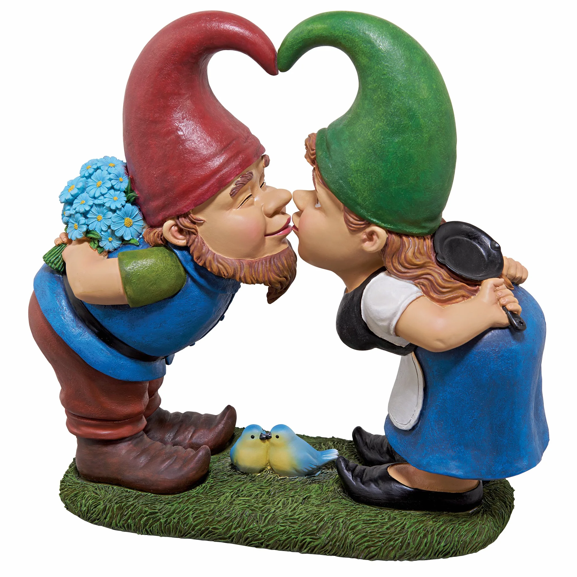 Design Toscano QM2796400 - Figura Beso y decirle, Amante gnomos Estatua, de Color Beige