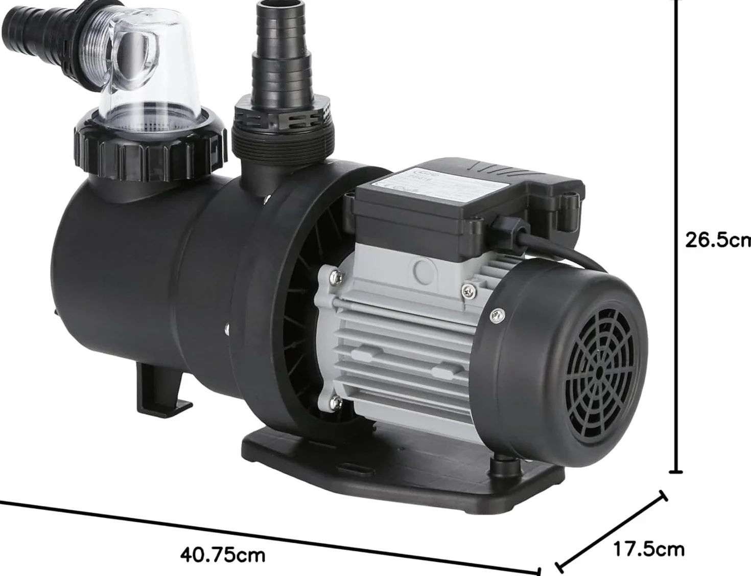 Bomba de Filtración para Piscina, 450 W, 8,5m3/h, Hasta 50 m3, Filtro 400 mm, Acorde a la Directiva Europea de Ecodiseño - Gre PP052