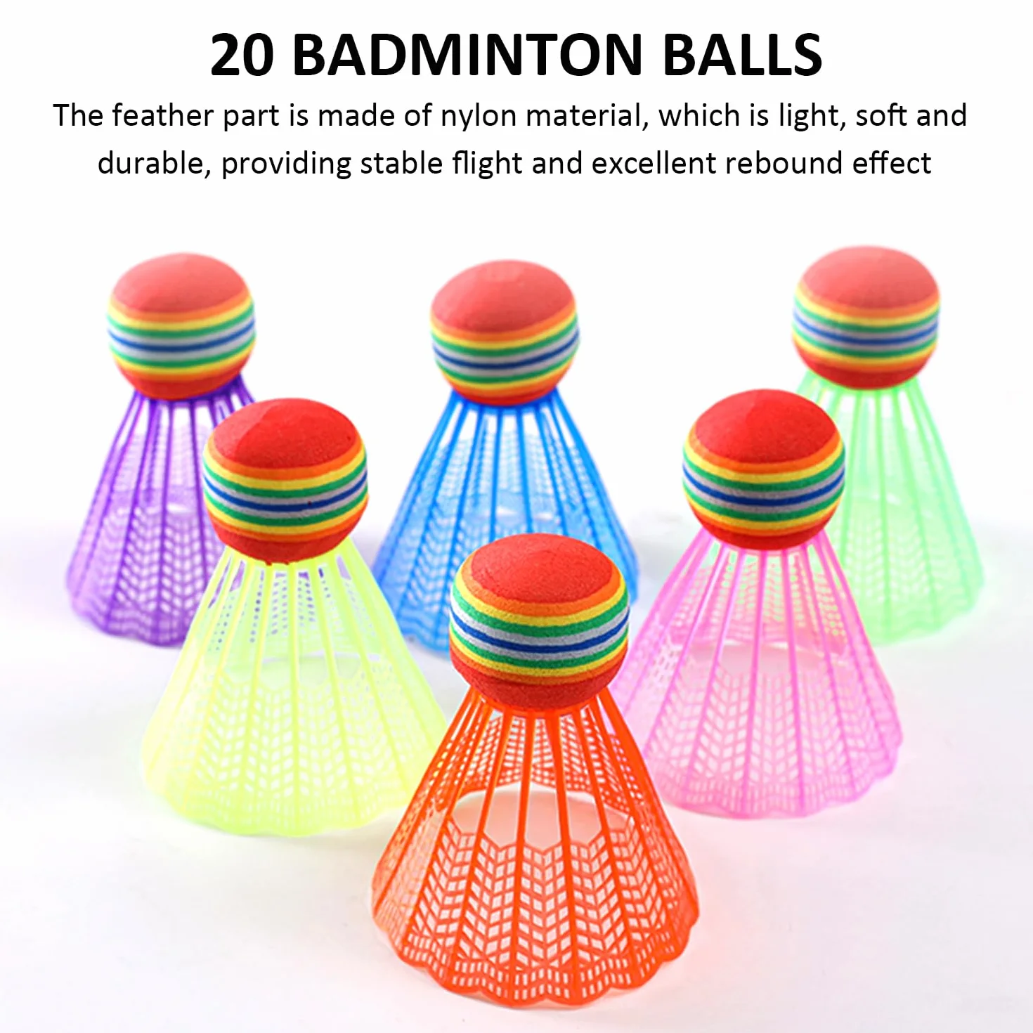 MEMOFYND Bádminton de plástico colorido, duradero para interiores y exteriores, entrenamiento y juegos