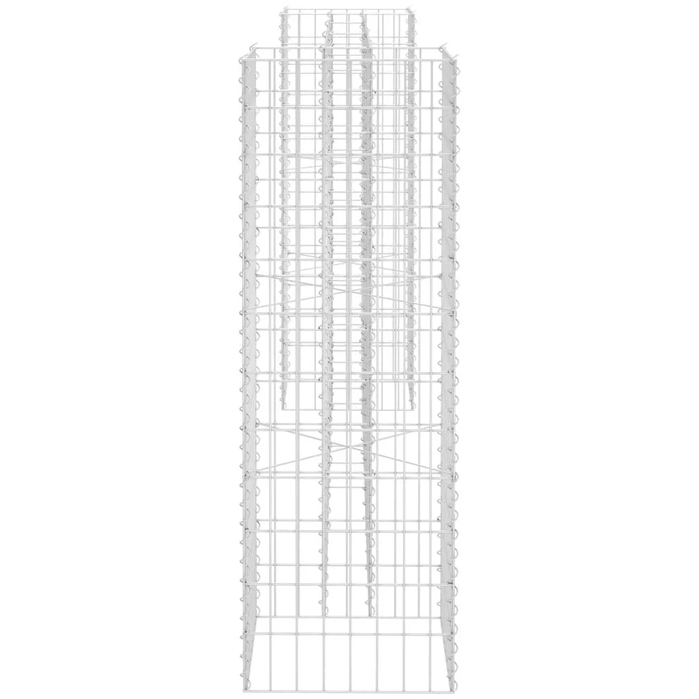 Macetero para gaviones de 260 x 40 x 120 cm, cesta de alambre de acero estable para bancal elevado y parterre, rejilla de malla soldada inoxidable, fácil de montar