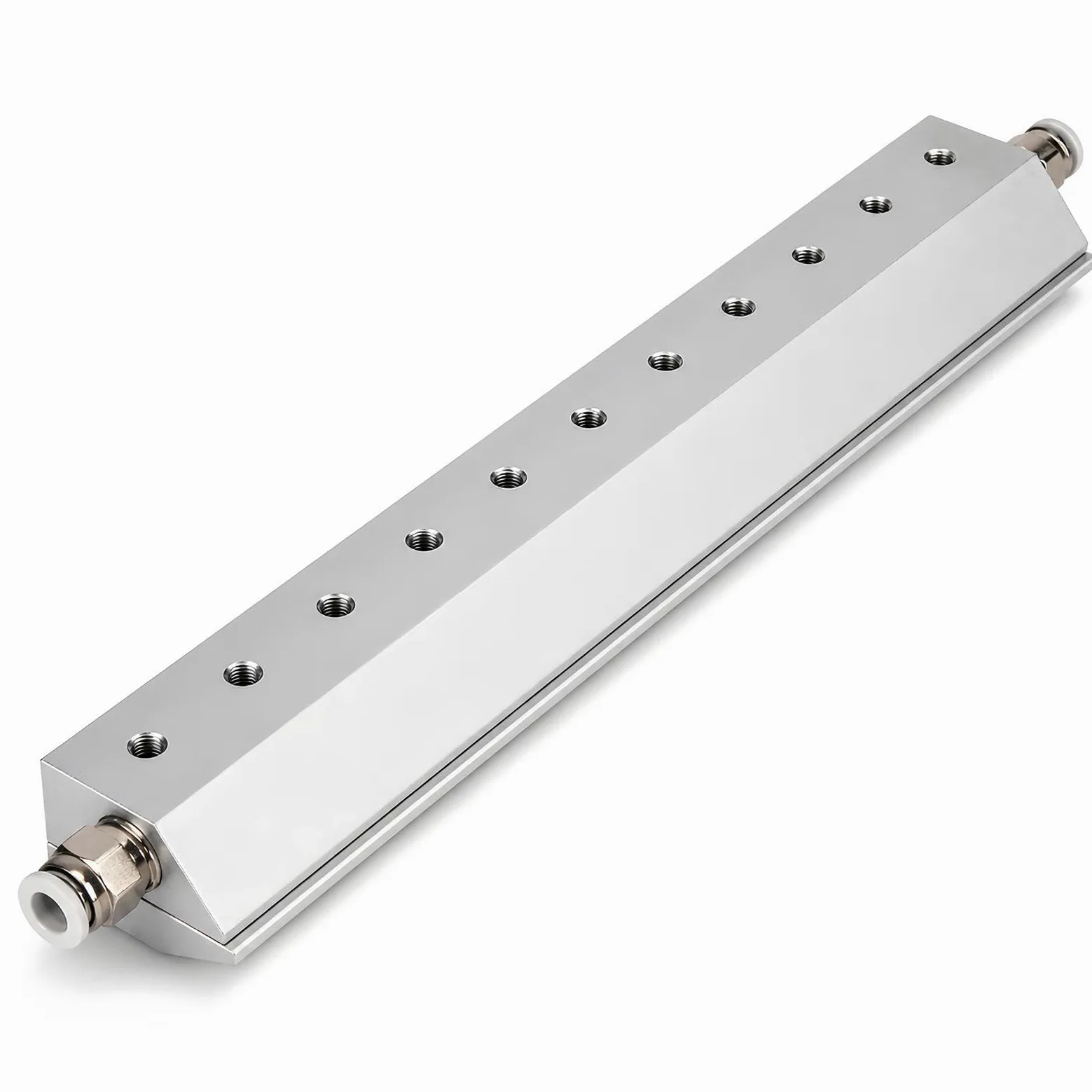 Air Knife 400-850 mm, boquilla de soplado de aire comprimido de aleación de aluminio, ranura de 0,05 mm, entrada de 1/4 pulgadas, agujeros de montaje M6 para secado, limpieza, eliminación de polvo