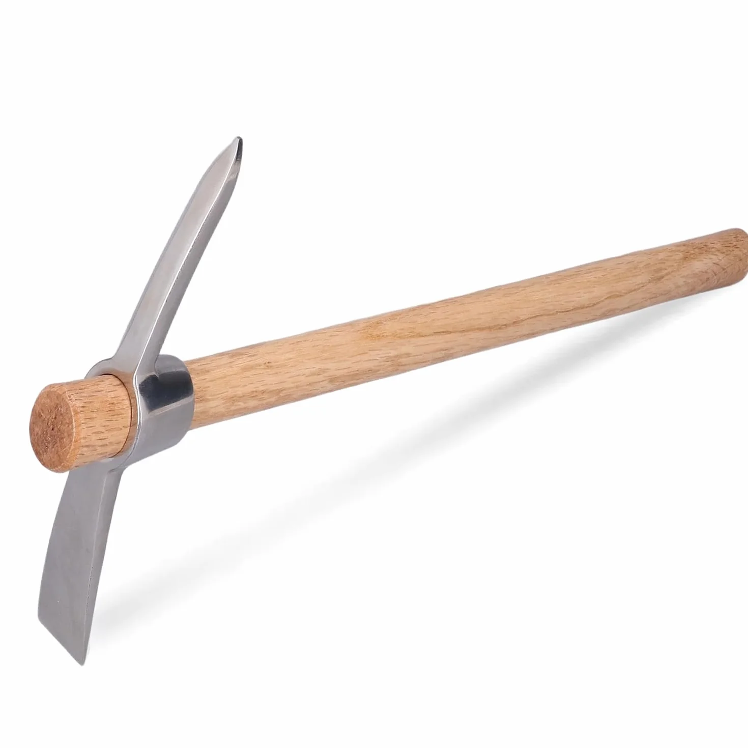 Tissting Pico de Jardín de 40cm/15,7in, Azada de Pico de Acero Inoxidable Resistente y Duradera, Herramientas de Azada de Jardinería Agrícola con Mango de Madera