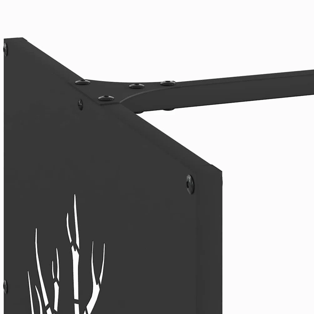 Estantería para leña negra 40 x 40 x 40 cm de acero laminado en frío, leña, estante de madera, soporte para leña para interior, salón, horno, terraza, almacenamiento ordenado y apilamiento en