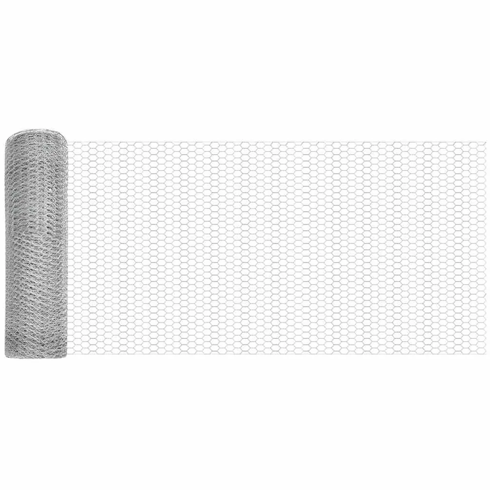 Cerca Hexagonal Plateado 0,5 x 100 m Acero galvanizado para gallineros y huertos,Protege Animales pequeños,Uso Exterior Seguro y versátil Tamaño de Malla 13 mm