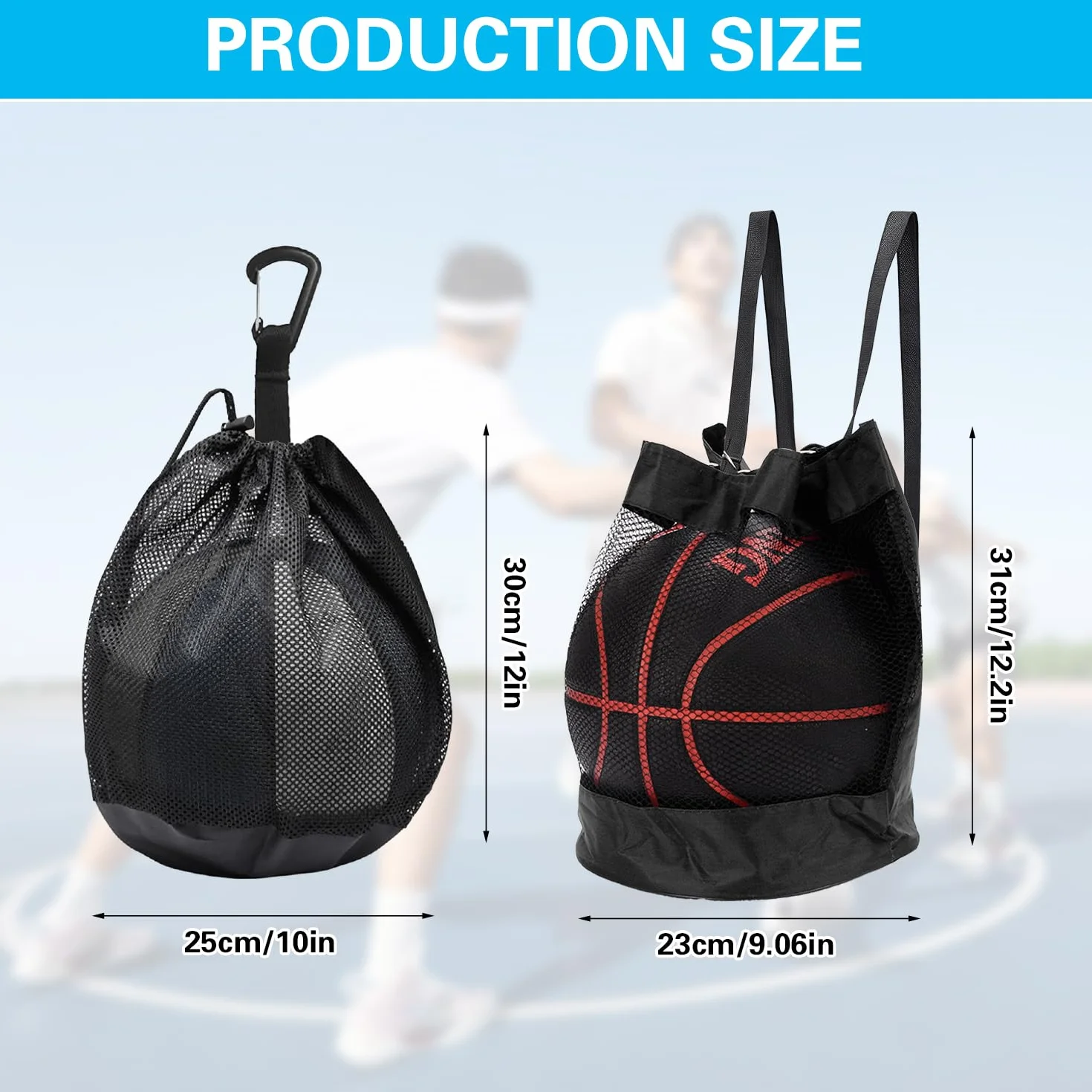 Red para baloncesto, voleibol, fútbol y tenis con bolsa portátil