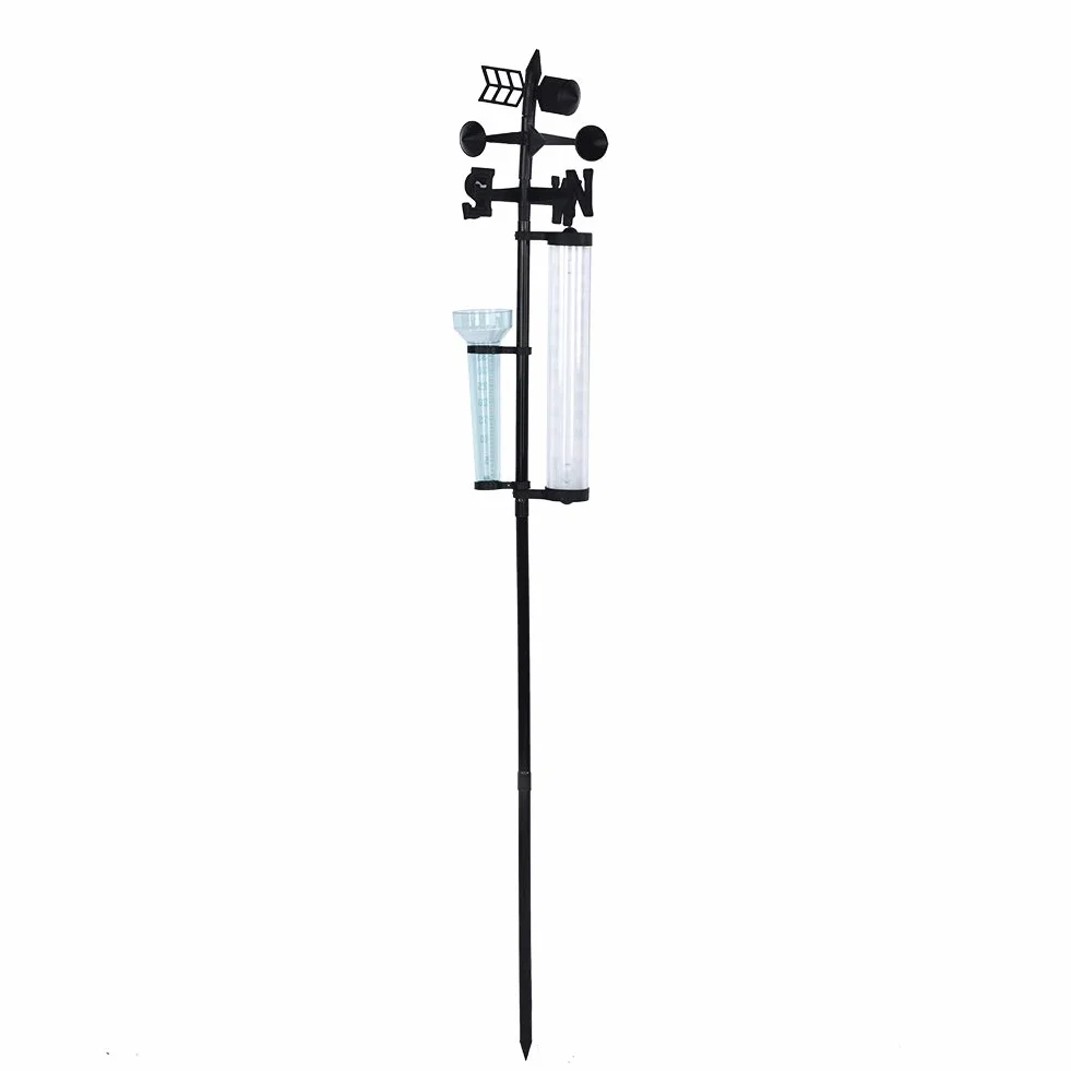 Yosoo Health Gear Medidor de Lluvia, Estación Meteorológica 3 en 1, Medidor de Lluvia, Termómetro para Jardín Al Aire Libre, Indicador de Viento, Medidor de Agua de Lluvia, Medidor de Medición