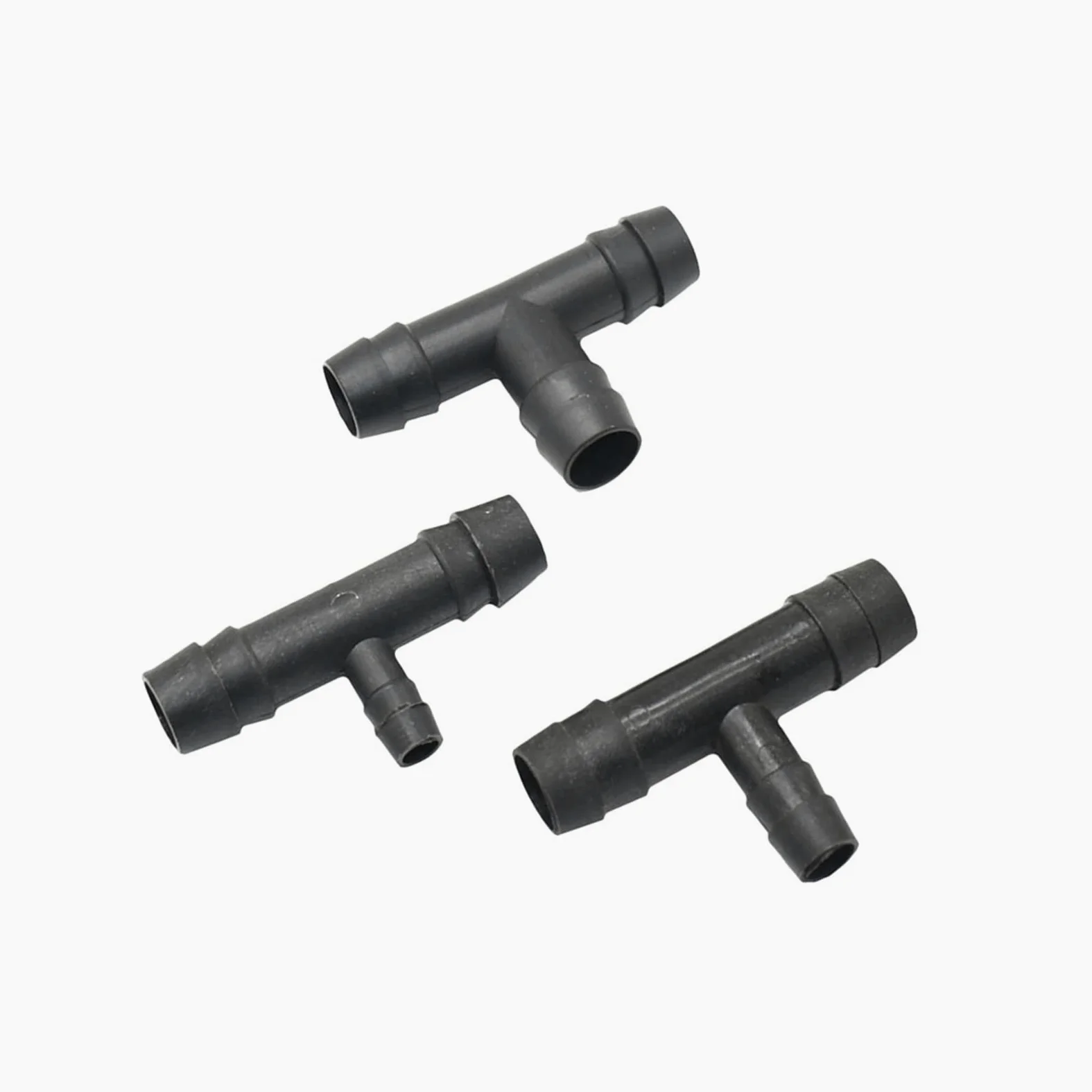 Adaptador de Conector de Utilidad Adaptador de Conector de Manguera 200 Piezas de Manguera Reductora de Presión en T de 1I2" a 8 Mm 10 Mm Conector de Púa en T de 1/2 Divisor Deua de 3 Vías/1I2 a 10Mm