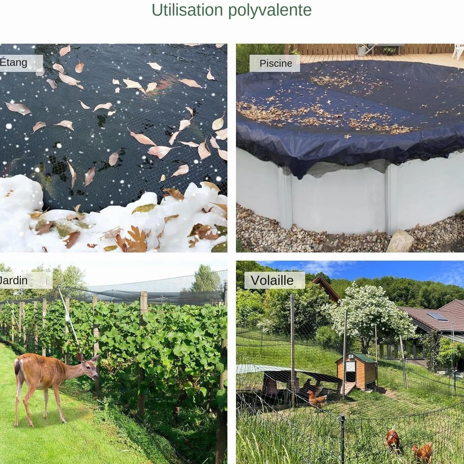 Red de jardín | Red de gallinero, antipájaros, 4 x 10 m, protección de jardín al aire libre para frutas y verduras, y cubierta de malla ligera