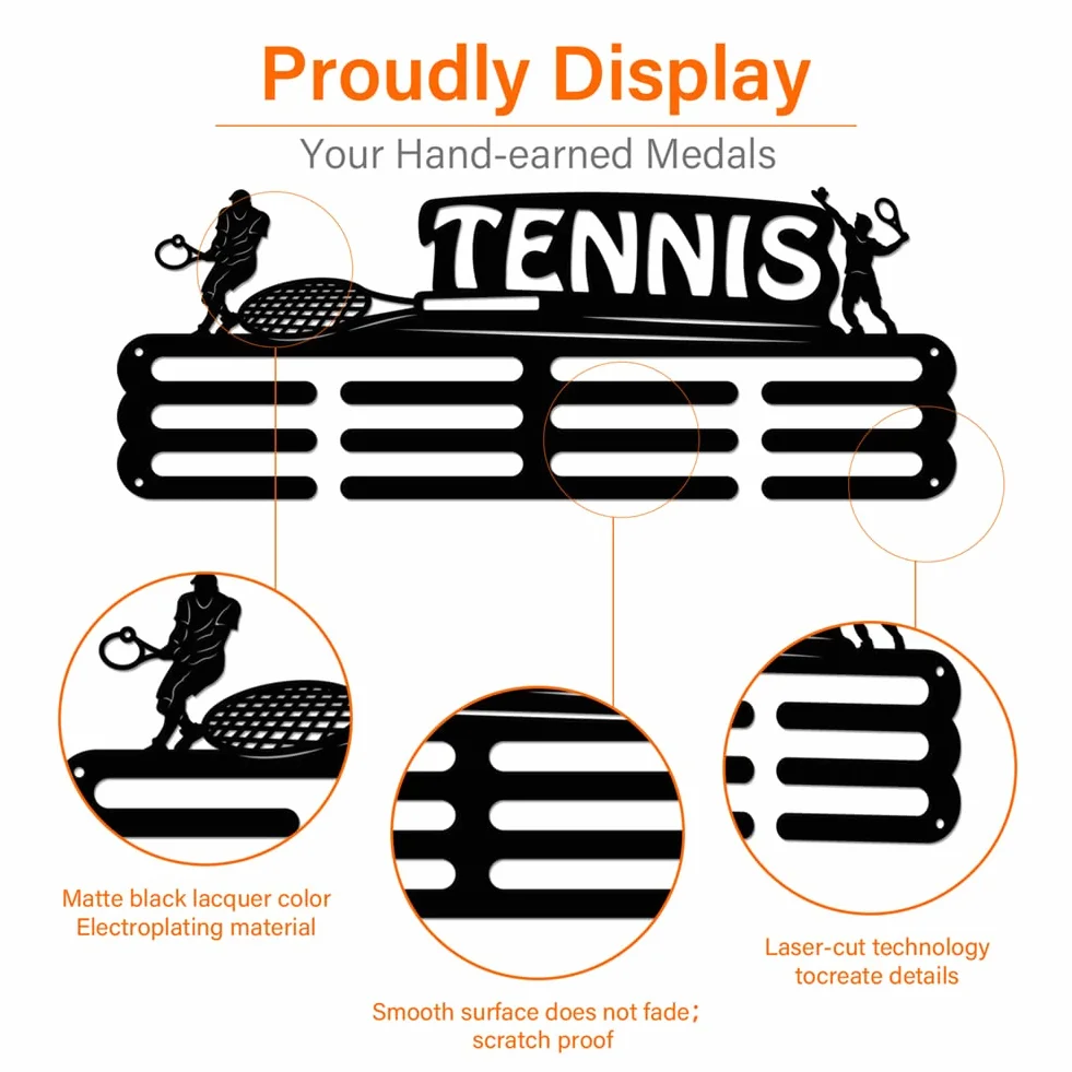 SUPERDANT Tennis Medal Hanger Display Rack Wall Mount Ribbon Holder Iron Hooks