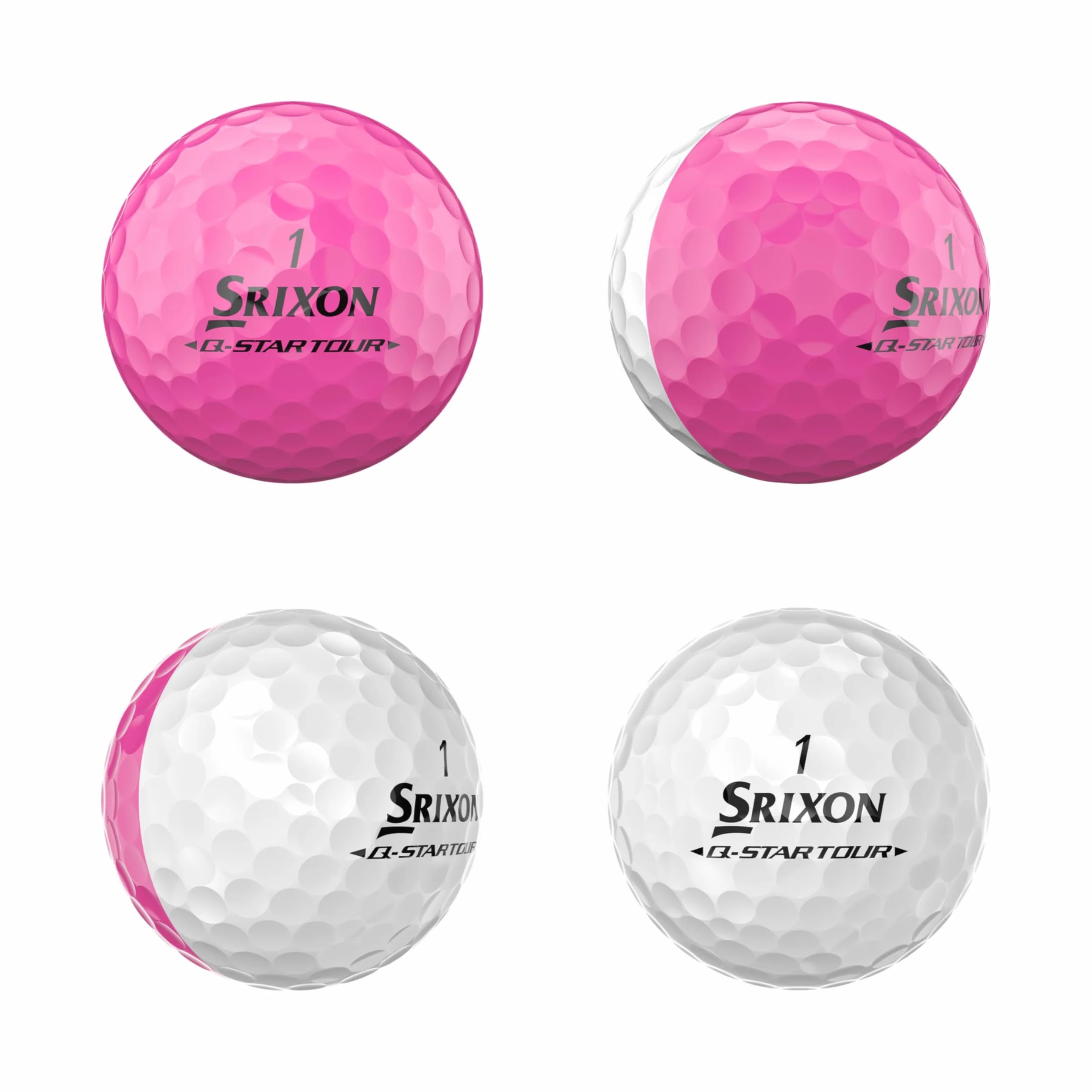 Srixon Q-Star Tour Divide Pelotas de Golf Uretano FastLayer 74 Compresión Paquete 12
