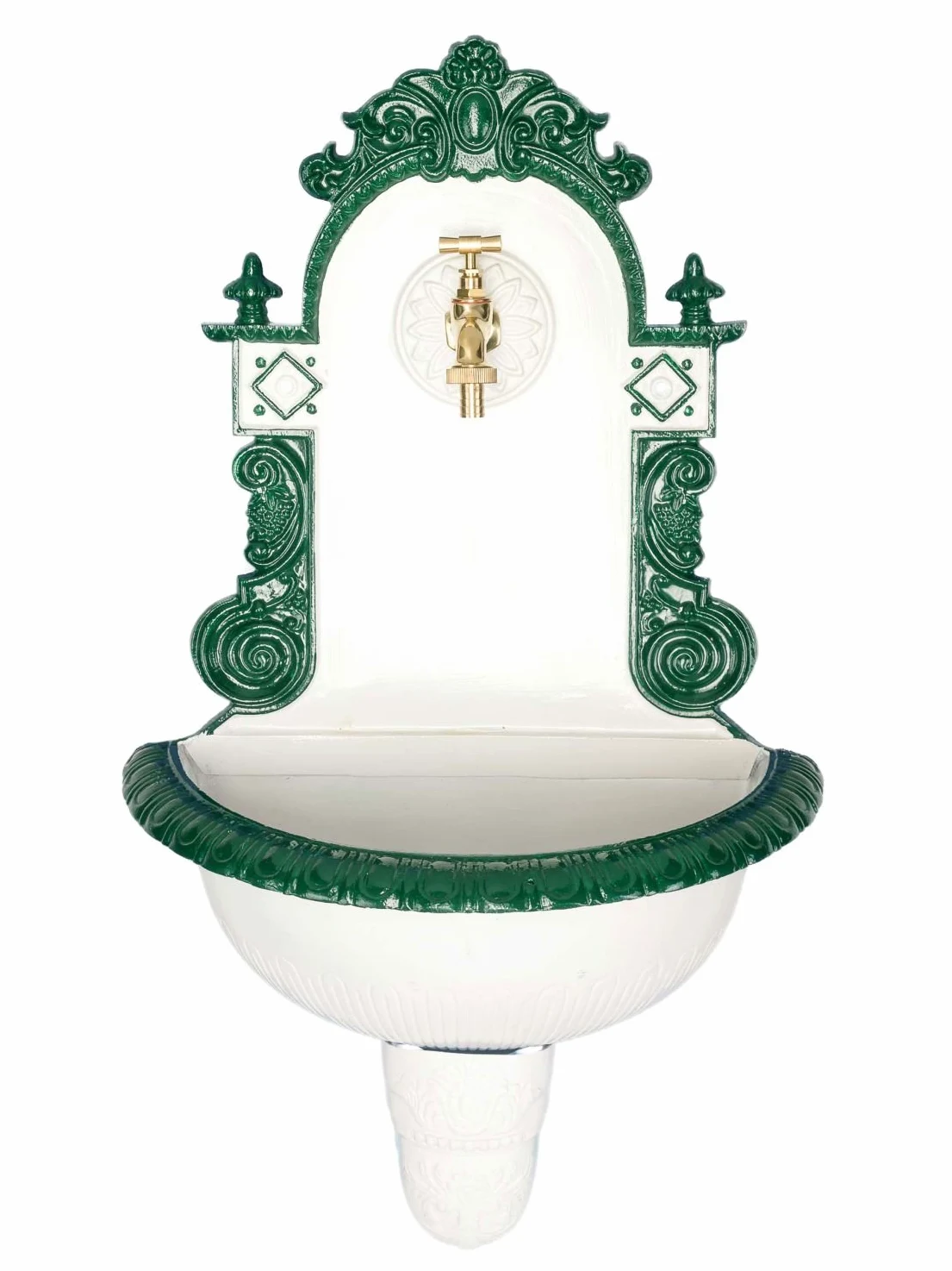 aubaho Nostalgia Fregadero Fuente Fuente de la Pared Fuente de 72cm de Aluminio jardín