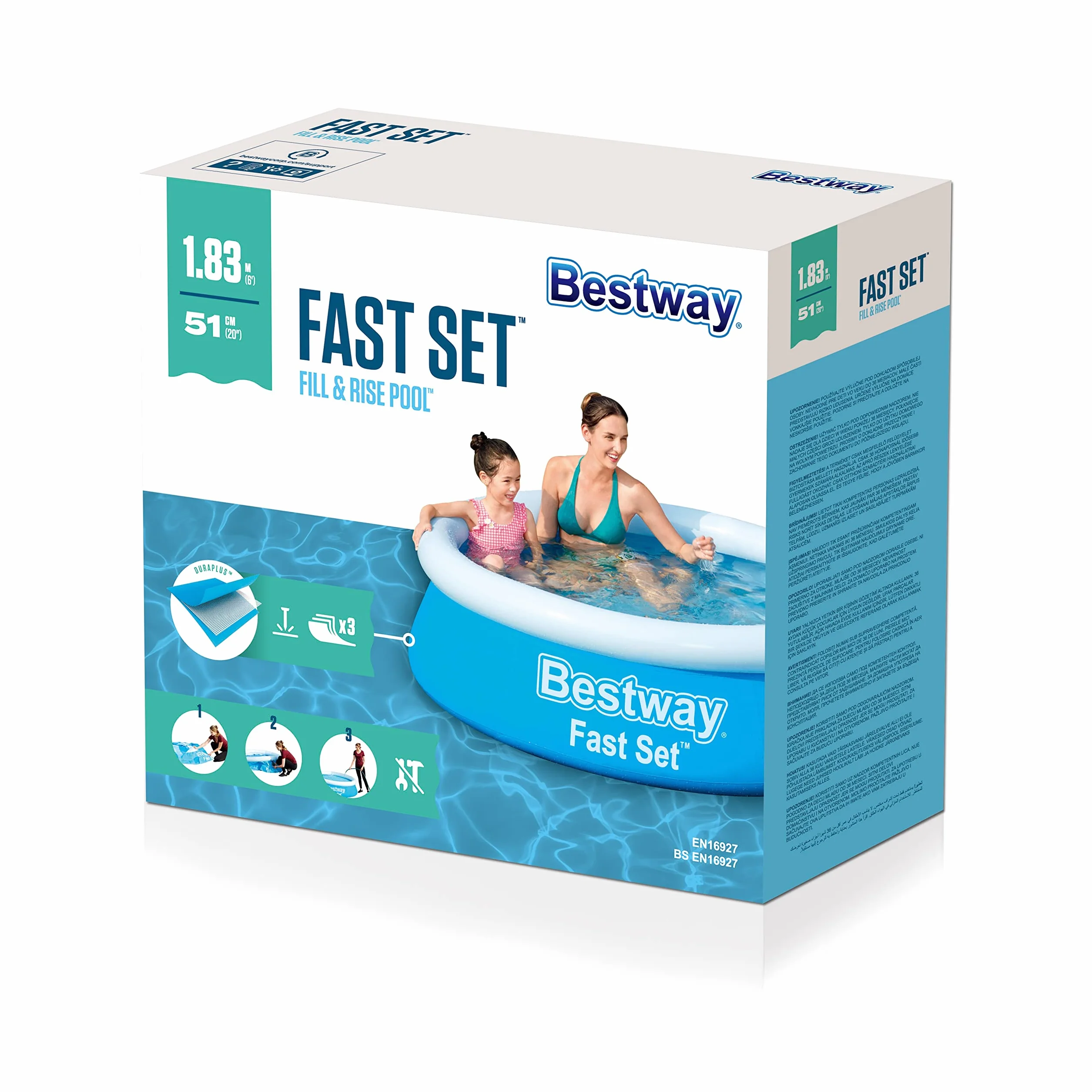 Bestway Piscina automontable 183x51, Azul, BW57392