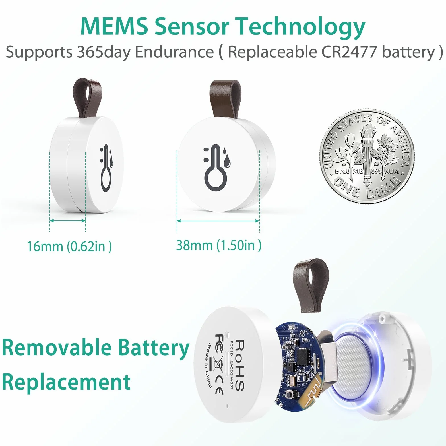 ORIA 2 Piezas Termómetro Higrómetro Bluetooth, Sensor de Humedad de Temperatura con Exportación de Almacenamiento de Datos, Termometro Inalámbrico Digital con iOS Android para Habitación