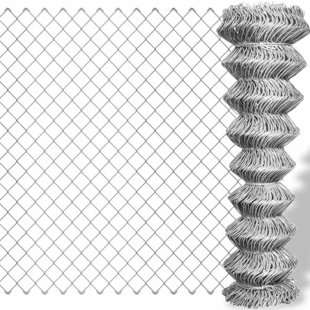 LAPOOH Valla de Tela metálica Acero galvanizado Plateado 15x1,5 m, Alambradas para Fincas, Malla Metalica, Alambre De Espino, Valla Metalica, Malla Ganadera, Malla Cinegética