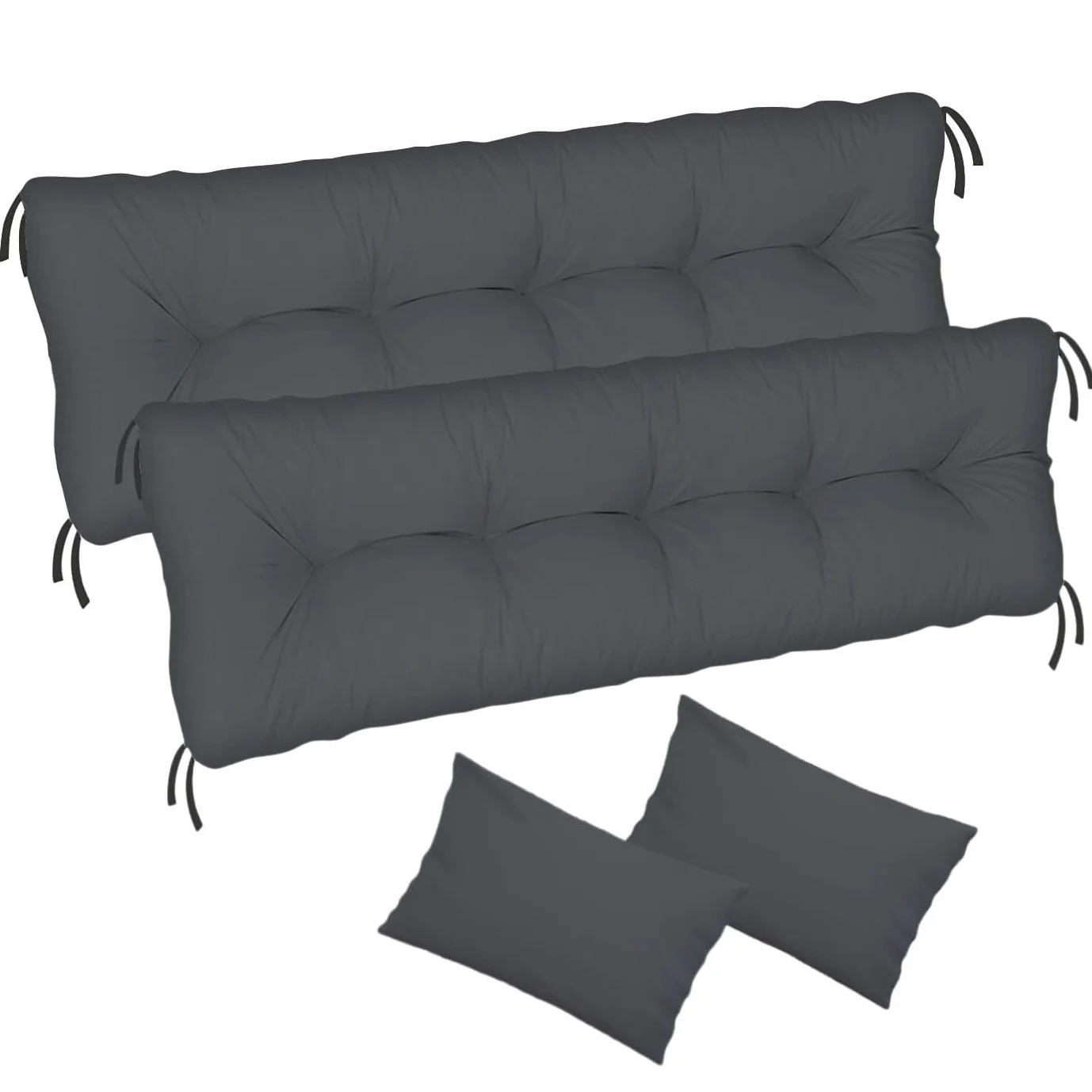 Cojín impermeable para asiento de hamaca de jardín, 120 x 50 x 50 pulgadas, para muebles de palé, patio, tumbona y banco con respaldo, muebles de jardín, lino [133]