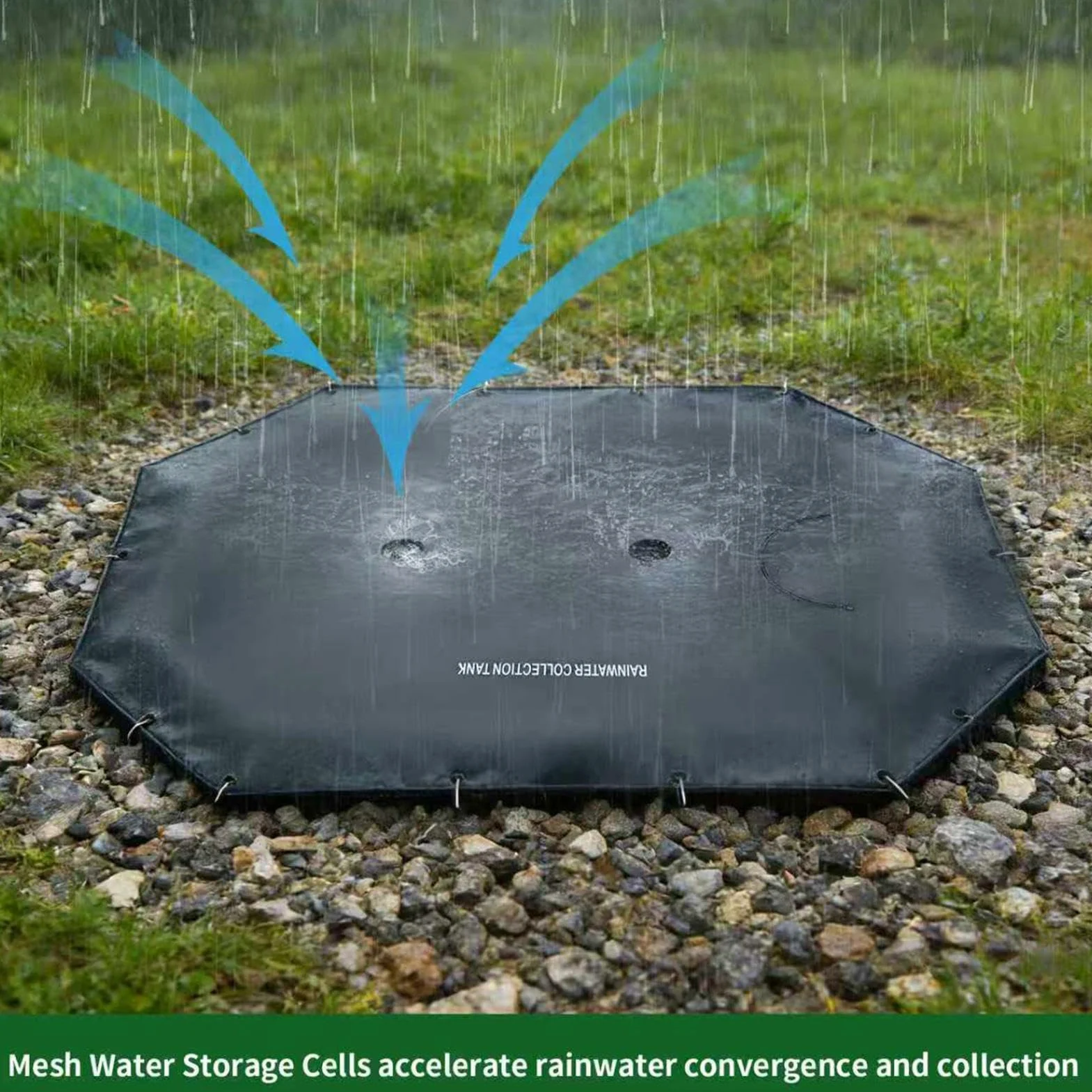 Recolección de Agua Pluvial Almacenamiento Subterráneo de Agua Pluvial | Colector de Elevada Capacidad para Agua para Jardín Exterior Patio Trasero Césped Terraza Entrada de Automóviles Riego Pasa