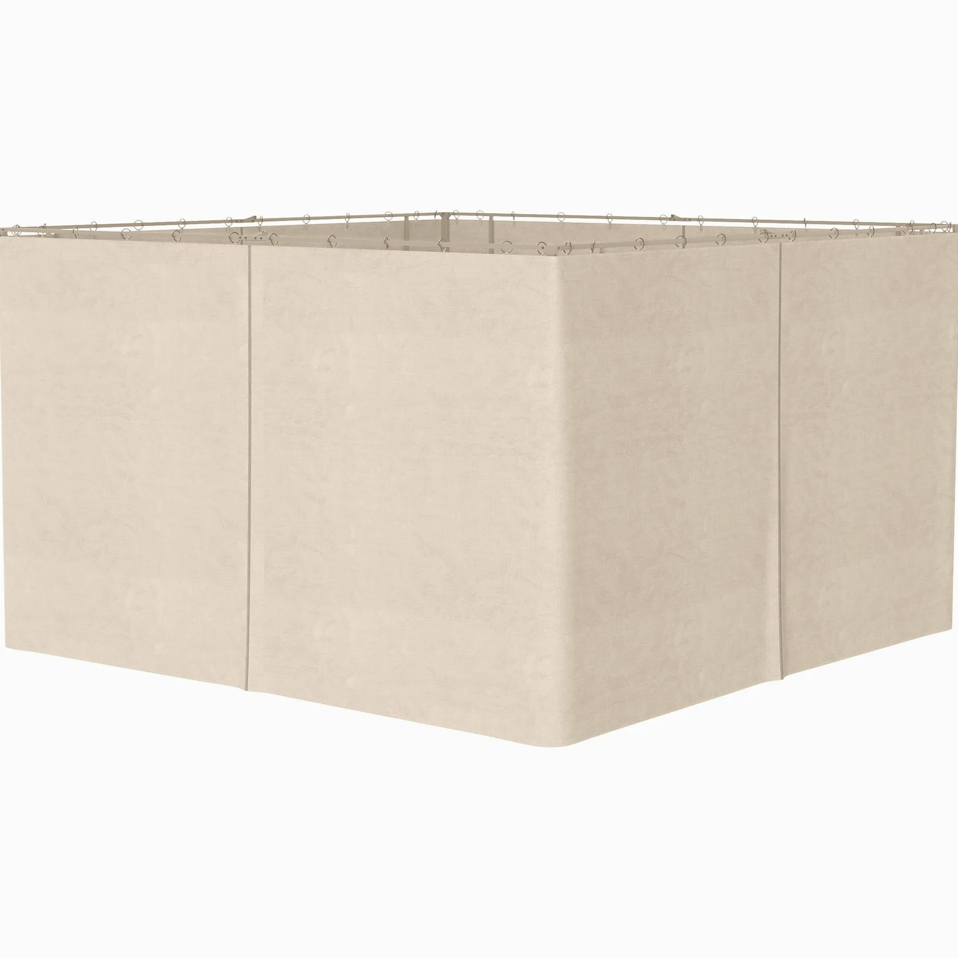 Outsunny 4 Paredes Laterales para Cenador 3,5x2 m Ganchos Cortinas Beige