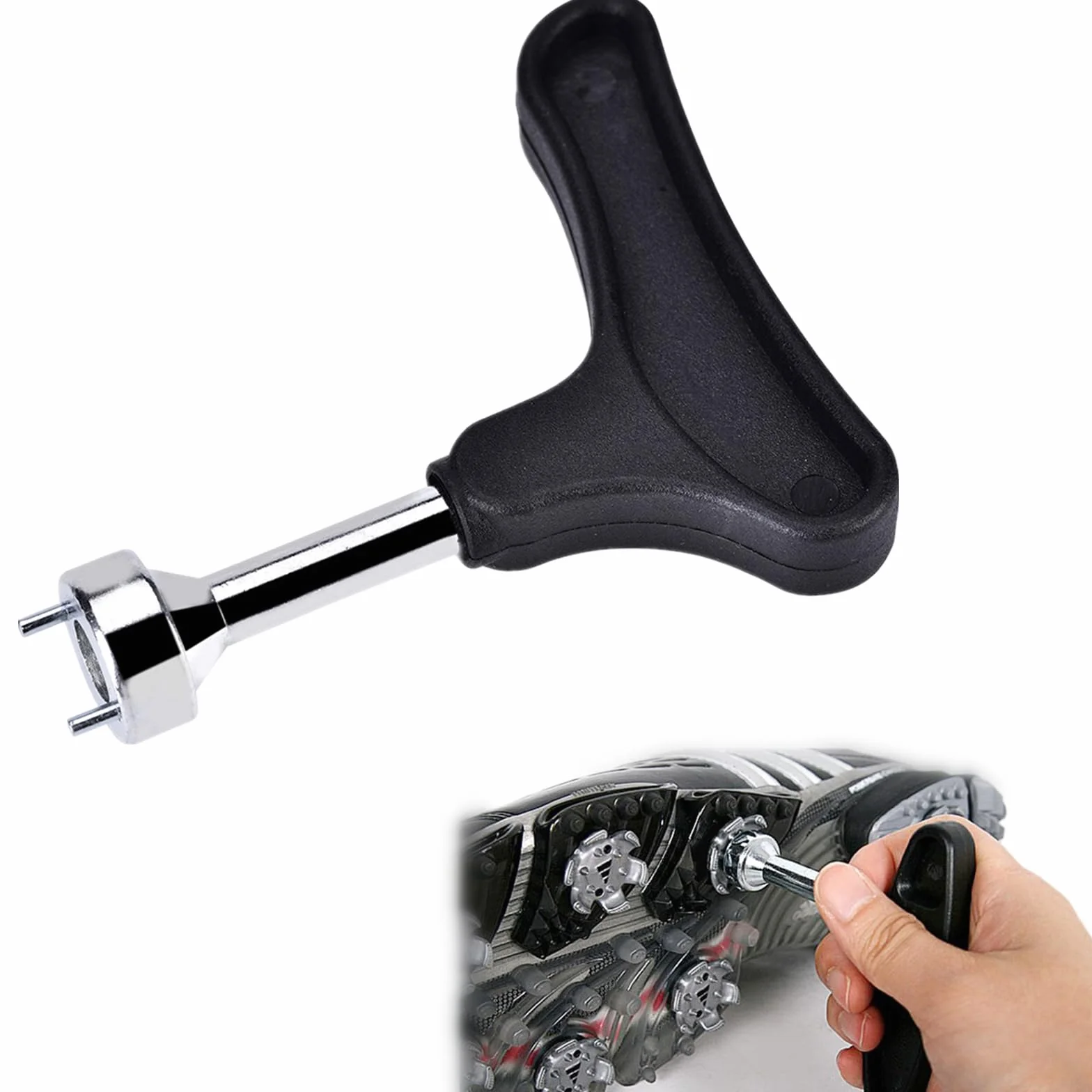 Llave para Zapatos de Golf Spike Remover Acero Inoxidable Herramienta de Carraca