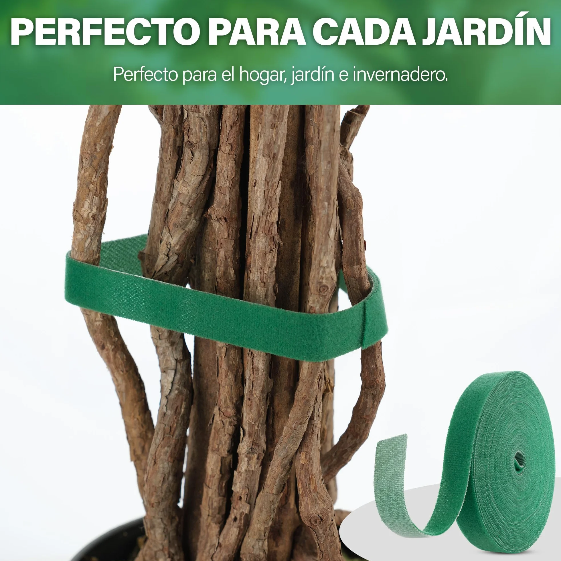 Cinta de amarre para plantas de jardín, rollo de 10 m x 20 mm, lazos de jardín reutilizables para plantas, árboles, vides y arbustos
