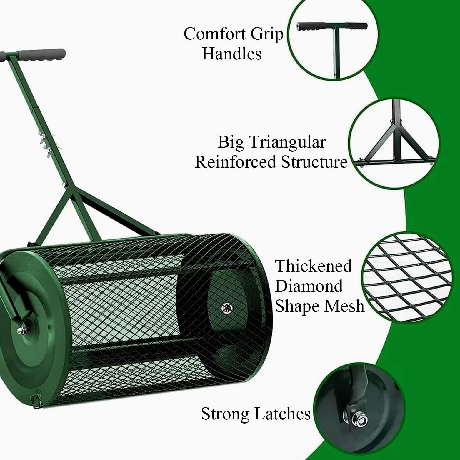 esparcidor de abono,esparcidor de Musgo de turba,esparcidor de Musgo de turba,esparcidor de Musgo de turba,esparcidor de abono de jardín,Green-32 * 60cm
