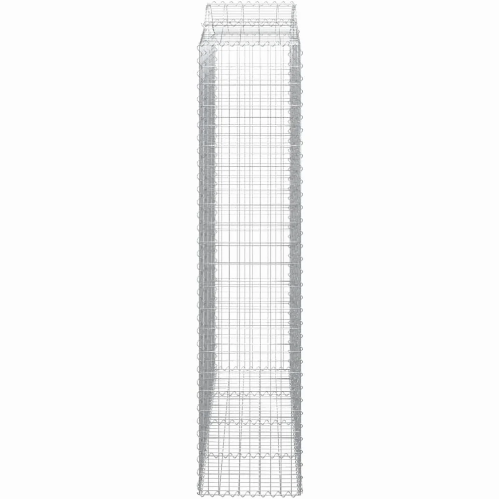 Cestas de gaviones galvanizadas como protección visual con arco alto para barreras de jardín y paredes de gaviones insonorizadas de acero, 9 unidades, gaviones decorativos para exteriores y