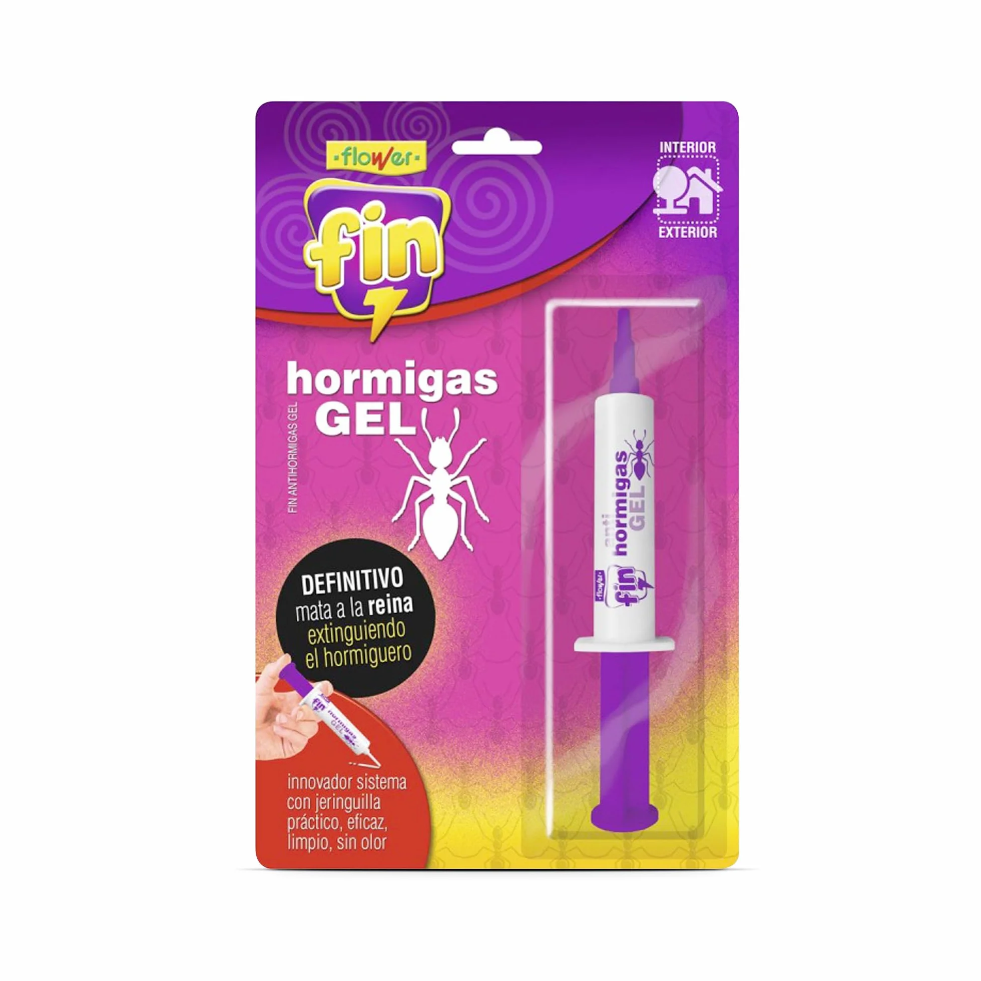 FLOWER x3 Insecticida Anti Hormigas Formato Jeringa 10 gr | Jeringuilla Antihormigas Eficaz Elimina a Toda La Colonia | Gel Atrayante y Duradero | Interior y Exterior | Aplicación Segura y Sencilla