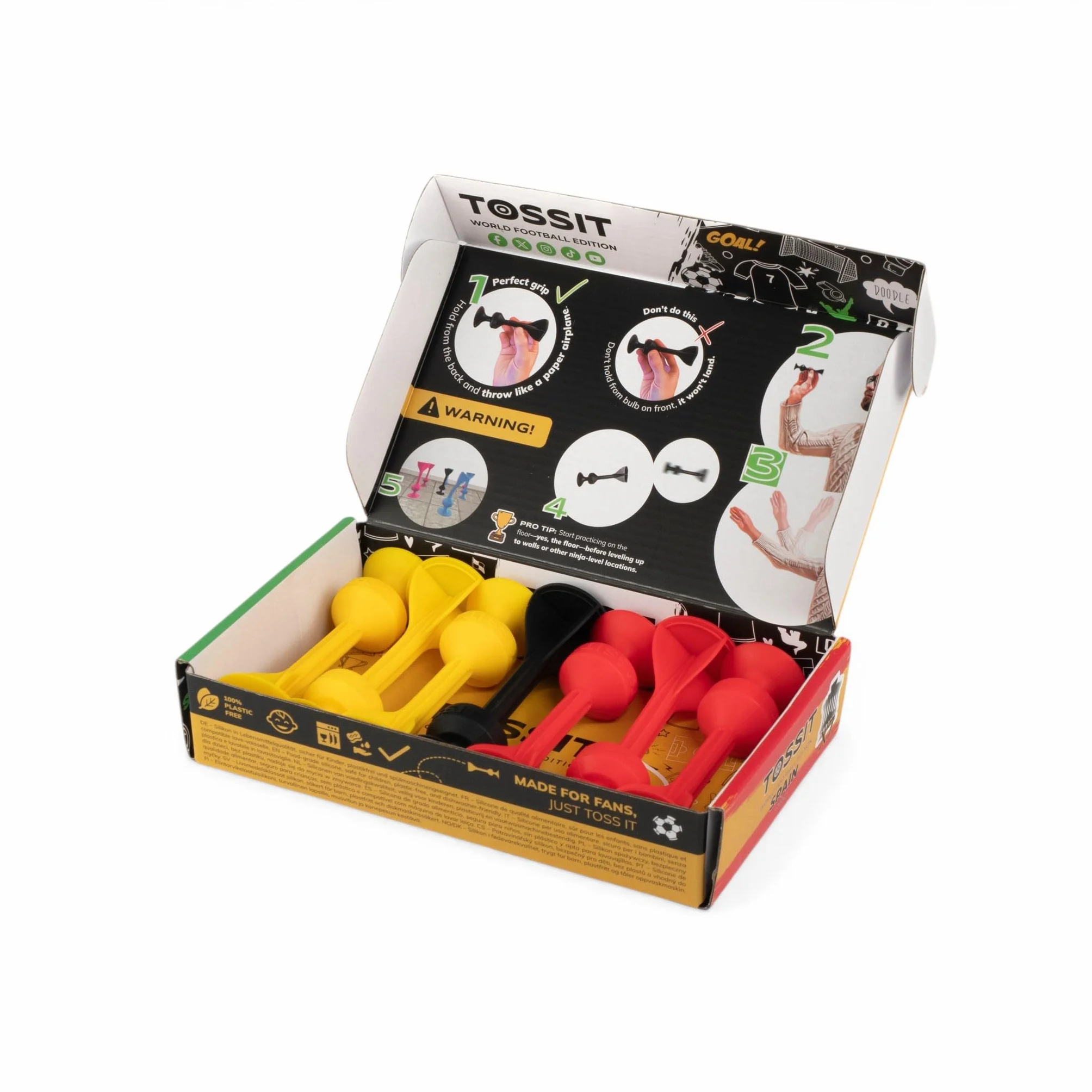 TOSSIT Juego de Dardos con Ventosa, Bocce Interior Exterior, Silicona Resistente, World Football Edition