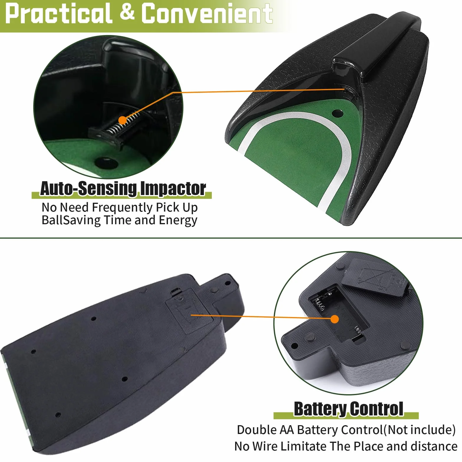 Lanzador automático de bolas de golf, máquina de retorno para práctica al aire libre