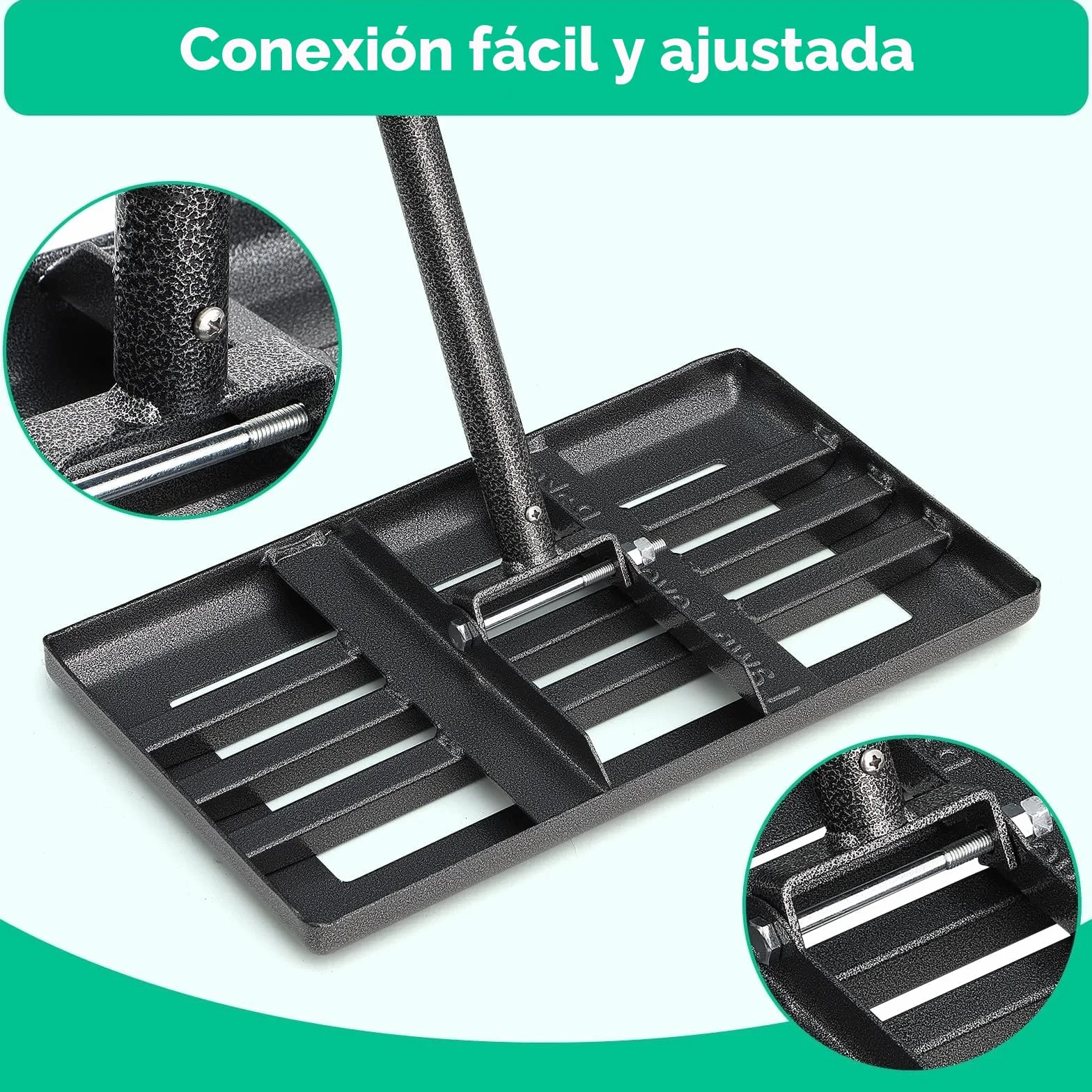 Rastrillo de Metal para Césped, 182 cm, Herramienta para Golf, Rasqueta de Acero Inoxidable, Jardín, Patio Trasero (25 x 43 cm)