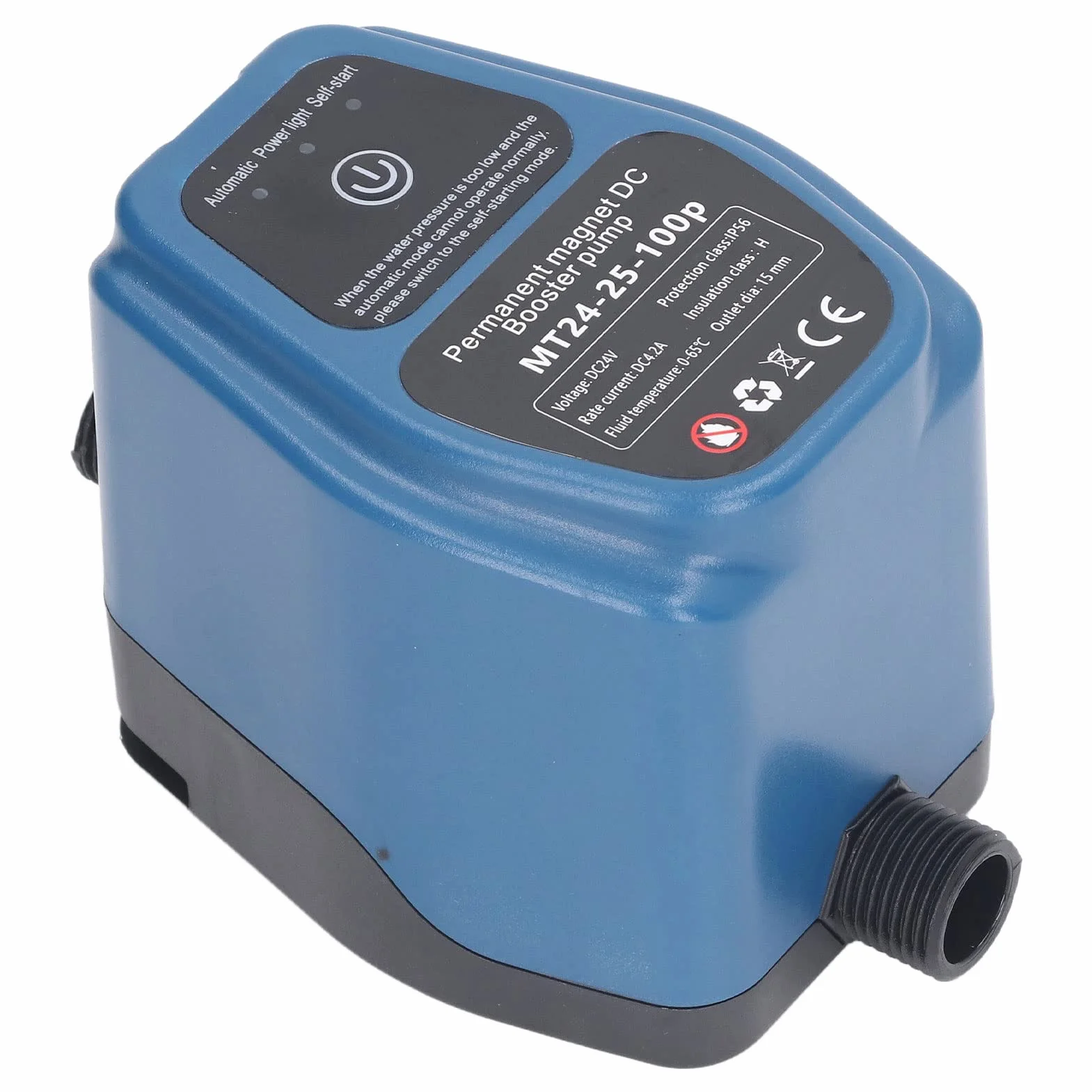 Bomba Elevadora de Presión de Agua Inteligente 100W 24V 25L IP56 con Arranque y Parada Automáticos, de Presión para Ducha con Enchufe