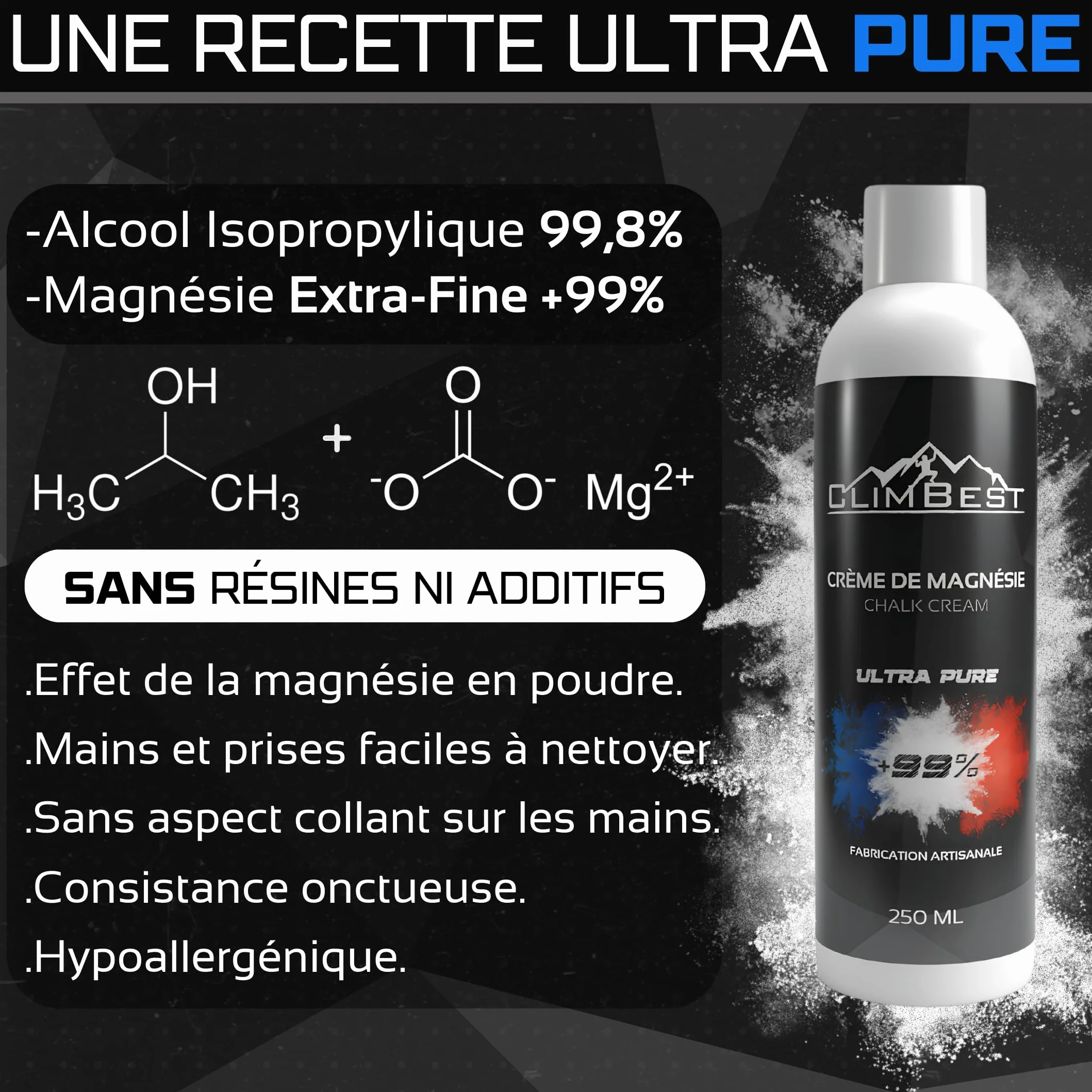 Magnesia Líquida 250 ml 500 ml 1 L Ultra Pure Escalada Gimnasia Musculación