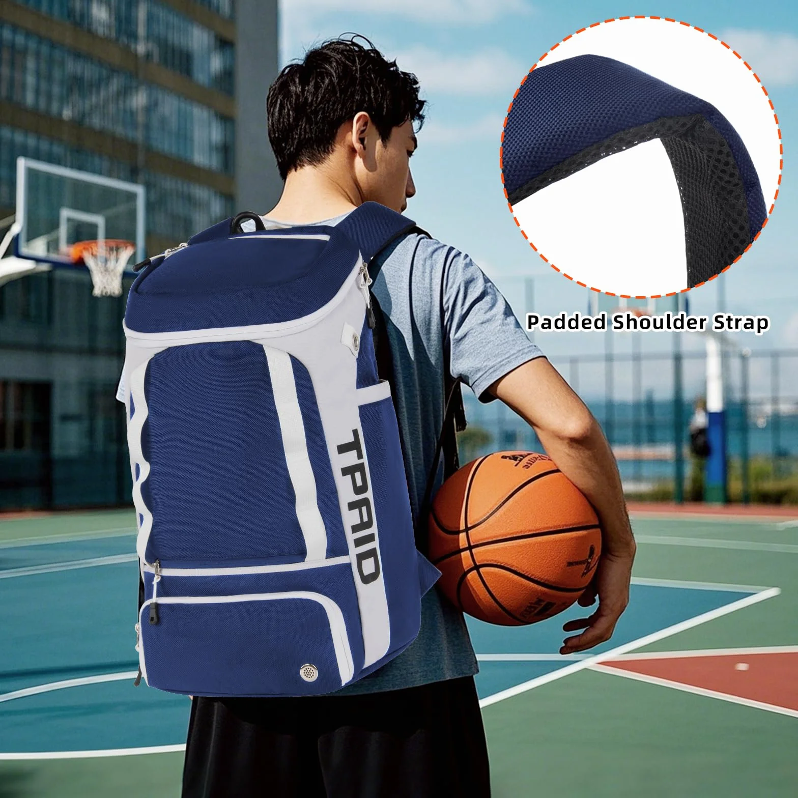 KINGSLONG Mochila de Baloncesto Bolsa para Equipo con Compartimento para Pelotas y Zapatos