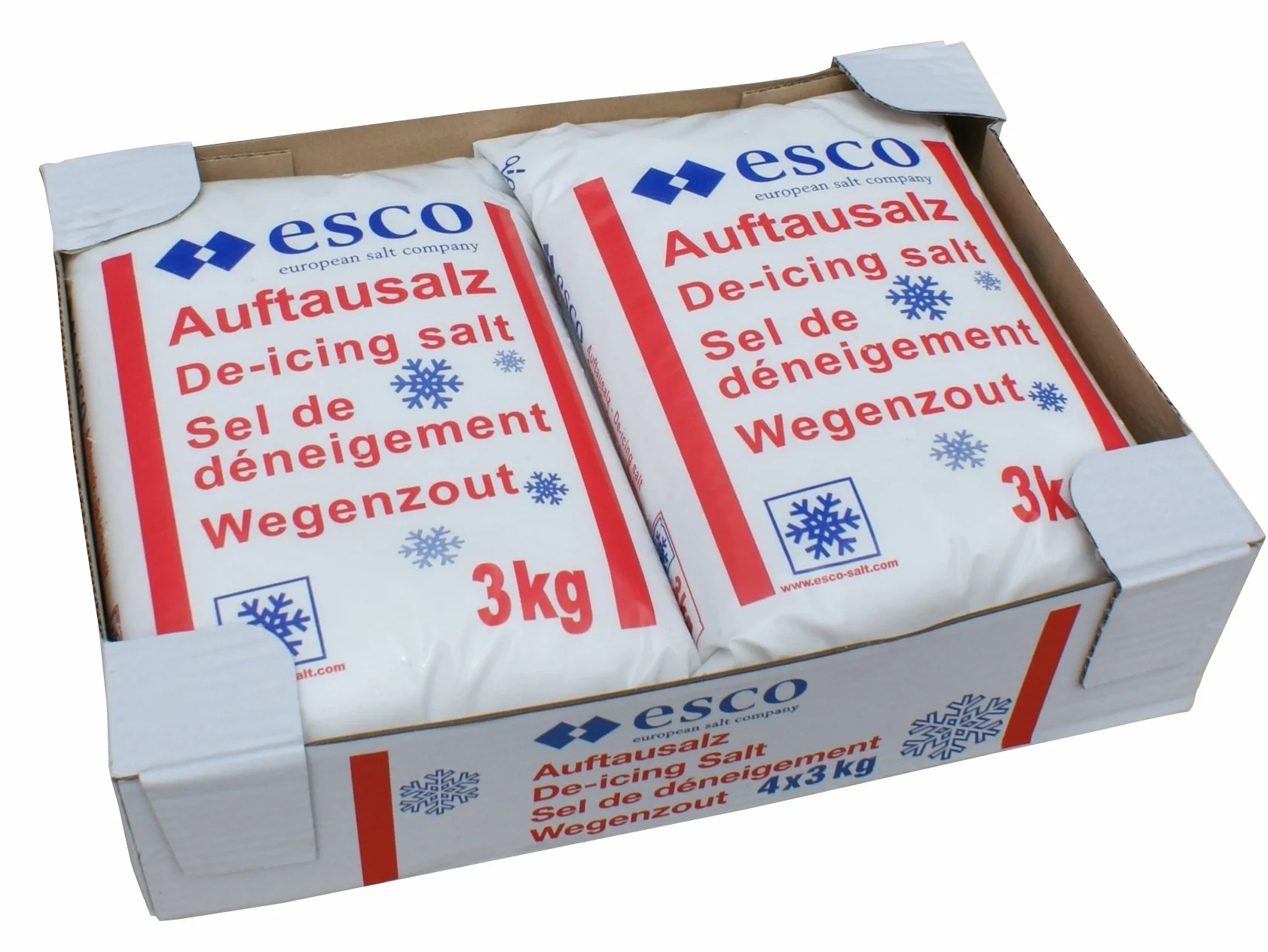 Esco - Sal para deshielo (4 x 3 kg)
